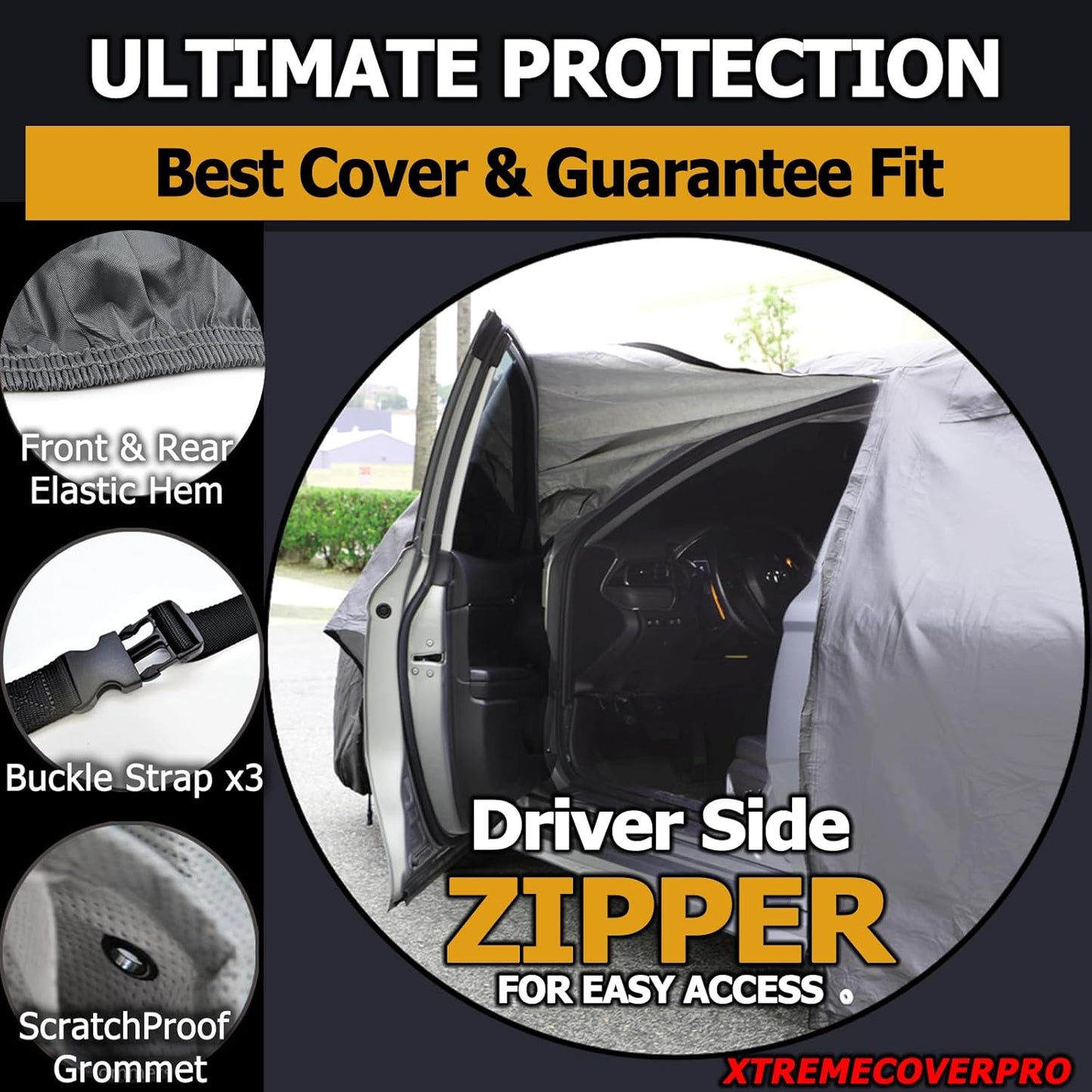 All Weather Waterproof car Cover Good for rain Snow uv Protection dust Compact Hatchback Golf GTI kona mazda2 rio5 Veloster Gray