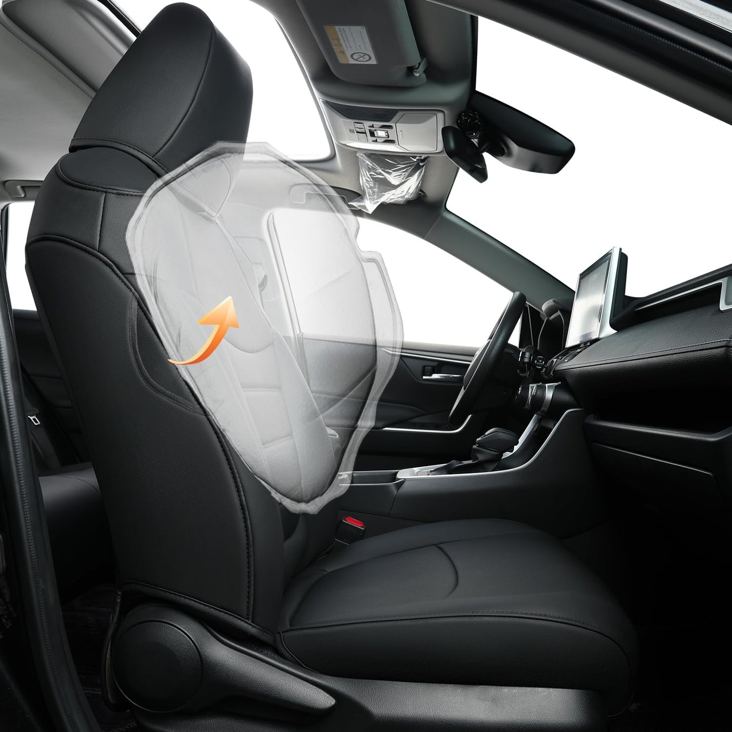 RISINGSTAR Rav4 Seat Covers, fit 2019-2025 Toyota Rav4 XLE LE XLE Premium Limited Base SUV, not for Adventure and TRD-Off(Black)