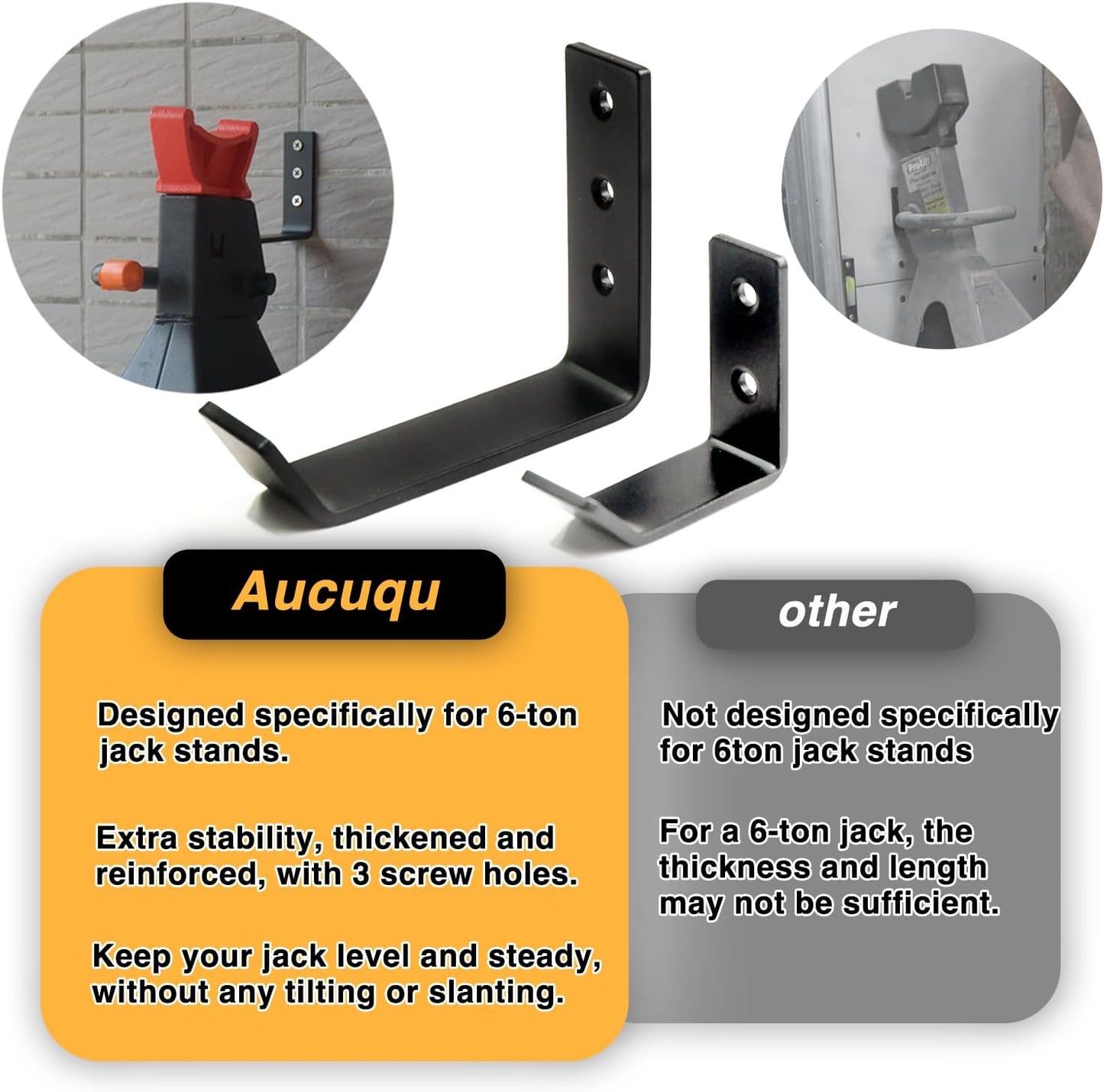 6 Tons Jack Stands Wall Mount Organizer, Heavy Duty Stainless Steel Holder Hook|Fits 6 Ton Jack Stands 4 Packs