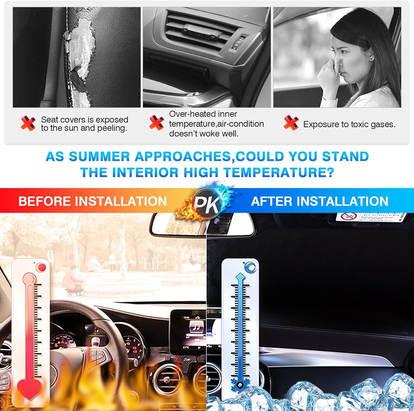 KUST Windshield Sun Shade for 2018-2024 Lexus LC Coupe Accessories Custom Fit Sunshade Sun Visor Protector Foldable Blocks UV Rays Keep Your Car Cooler