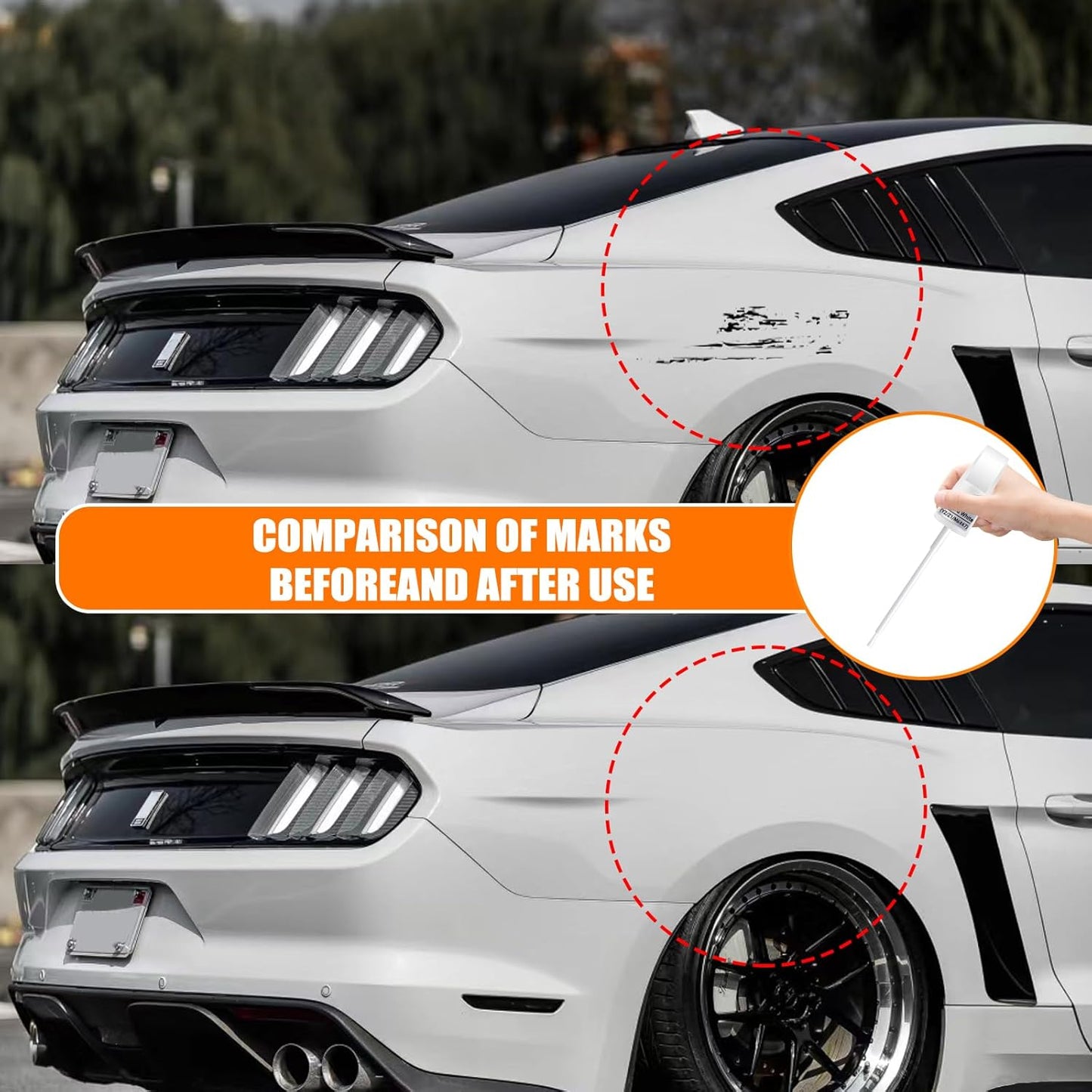 UJ Sterling Gray Metallic Touch Up Paint for Ford, Car Paint Pen Scratch Repair Two-In-One Touch Up Paint, Premium Car Scratch Remover for Deep Scratches