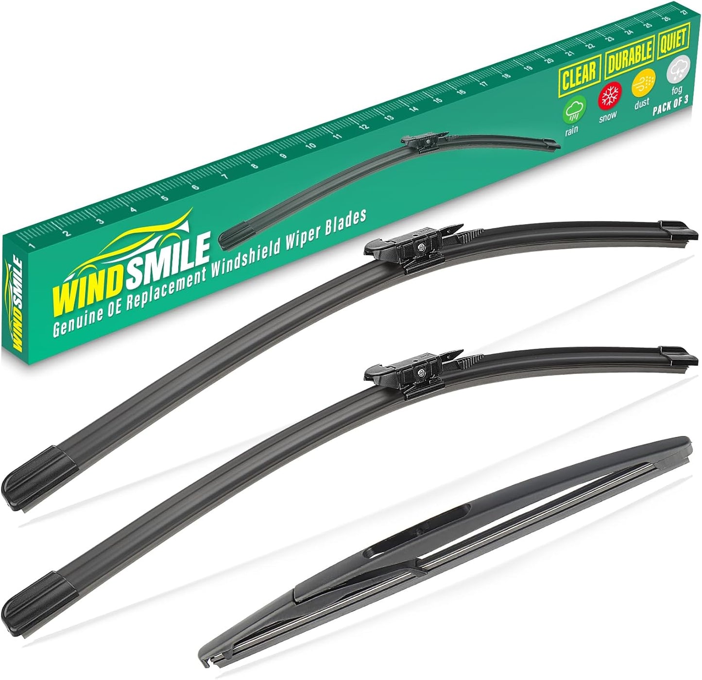 26" 15" 11" Windshield Wiper Blades Replacement for Chevrolet Chevy Sonic 2012 2013 2014 2015 2016 2017 Premium All Weather Front Rear Wipers Set - OEM Quality (Pack of 3)