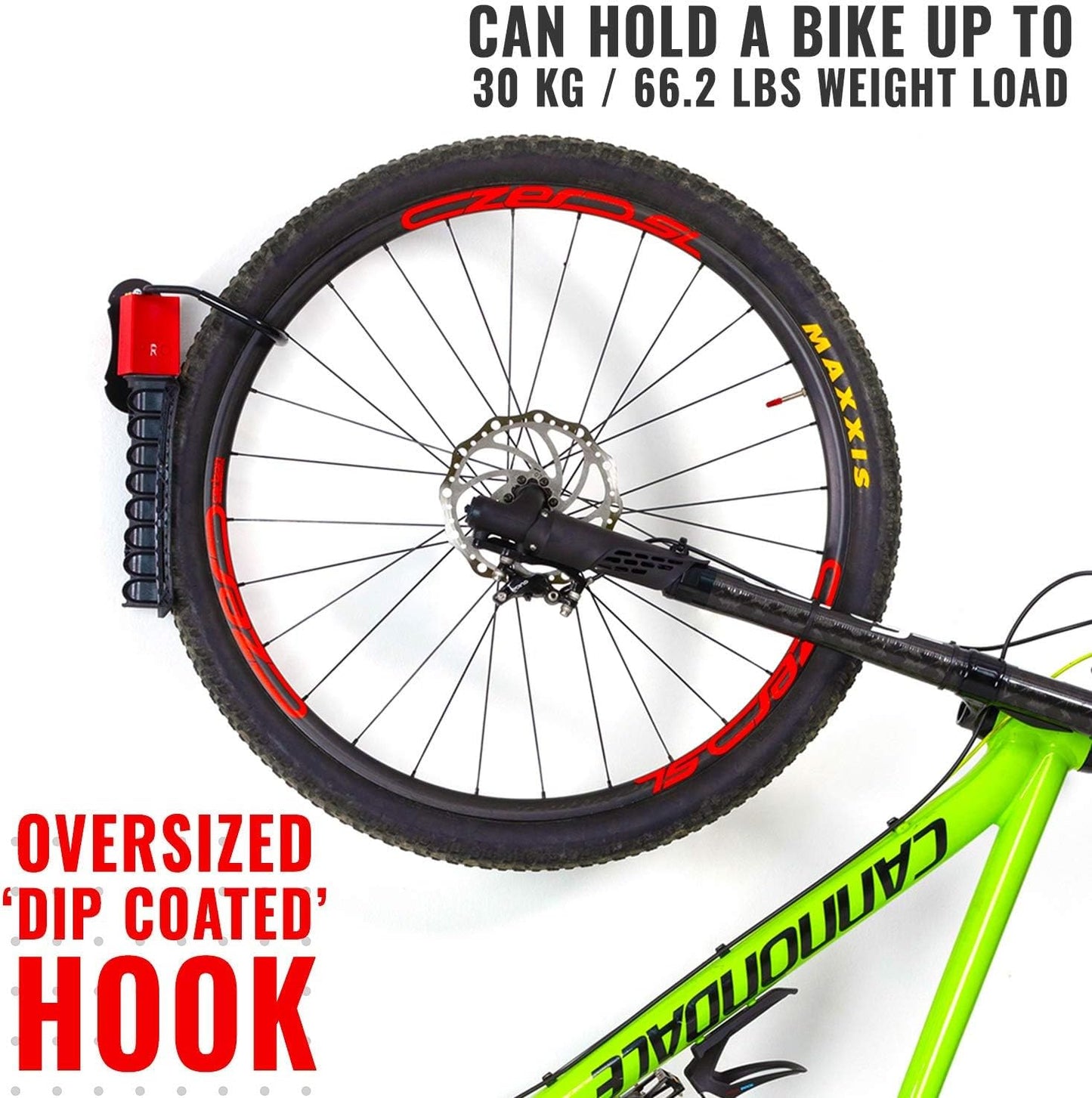 PRO BIKE TOOL Swivel Bike Rack - 2 Pack Indoor Wall Mount for Bicycles in Home and Garage - Vertical Hanging Rack for Space-Saving Storage - Secure Hook for MTB, Road, Hybrid and Kids Bikes