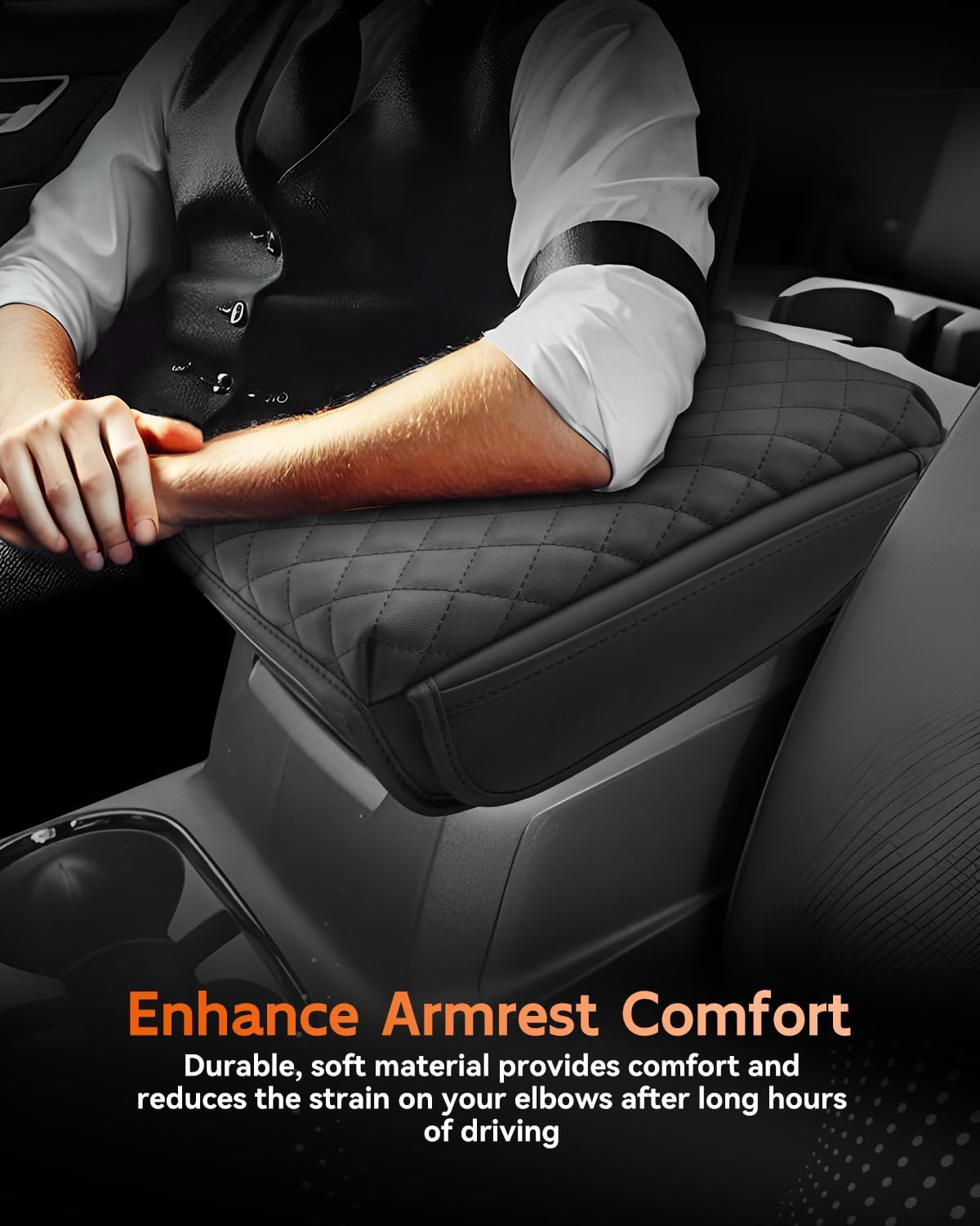 CDEFG for Chevrolet Colorado 2023-2025 2026 Center Console Cover Armrest Box Cover for Chevy Colorado (WT, LT, Trail Boss, Z71, ZR2) Accessories Console Arm Rest Protector 2 Side Pocket