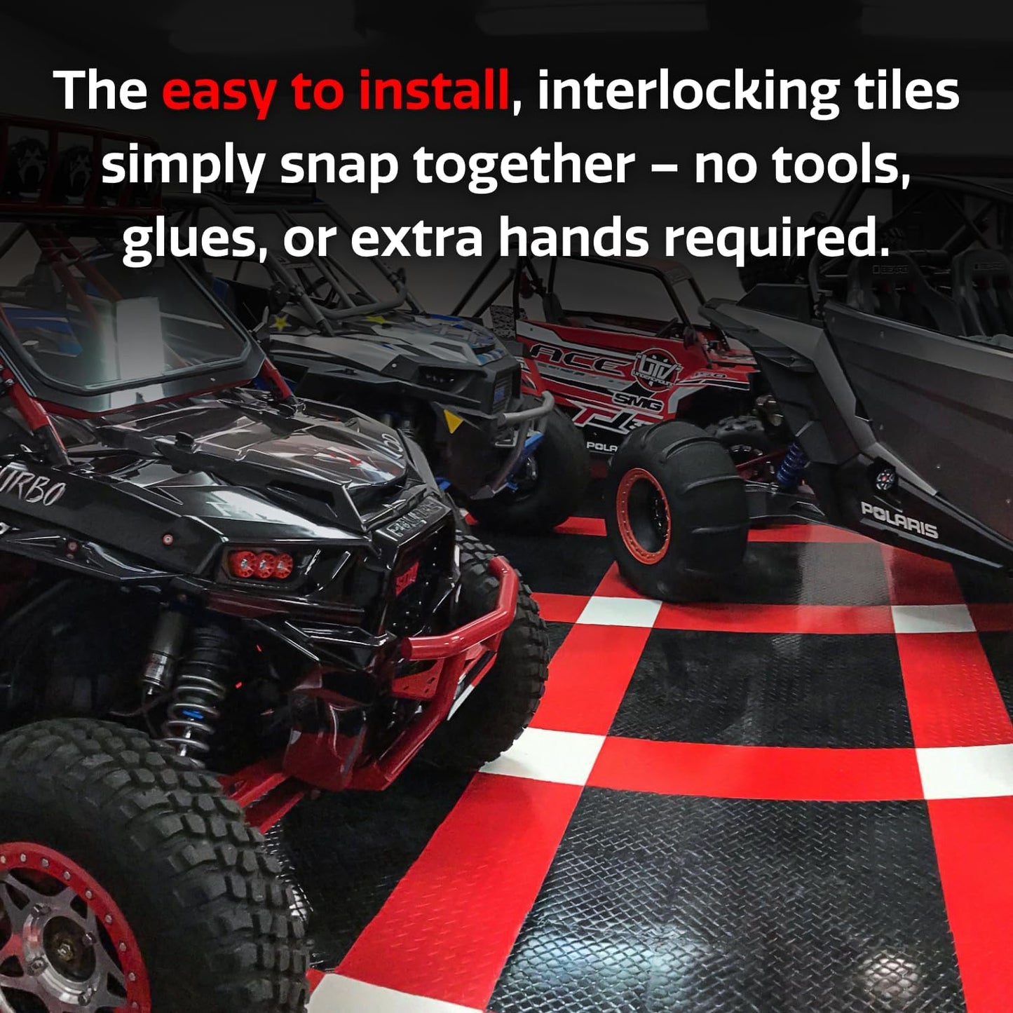 Big Floors RaceDeck CircleTrac, Interlocking Non-Slip Garage Flooring Tile, Durable, Modular, Heavy-Duty Copolymer, Easy Install (Alloy, 48 Pack of 12 x 12" Tiles)