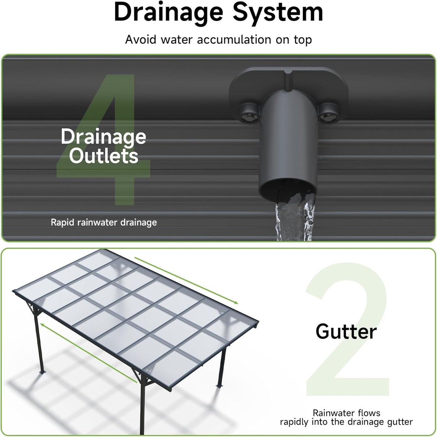 Real Relax 10×16ft Heavy Duty Carport, Pitched-Roof Polycarbonate Panel Canopy, Garage for Trucks, SUVs and Boats, All-Weather Outdoor Storage Car Port, Gray