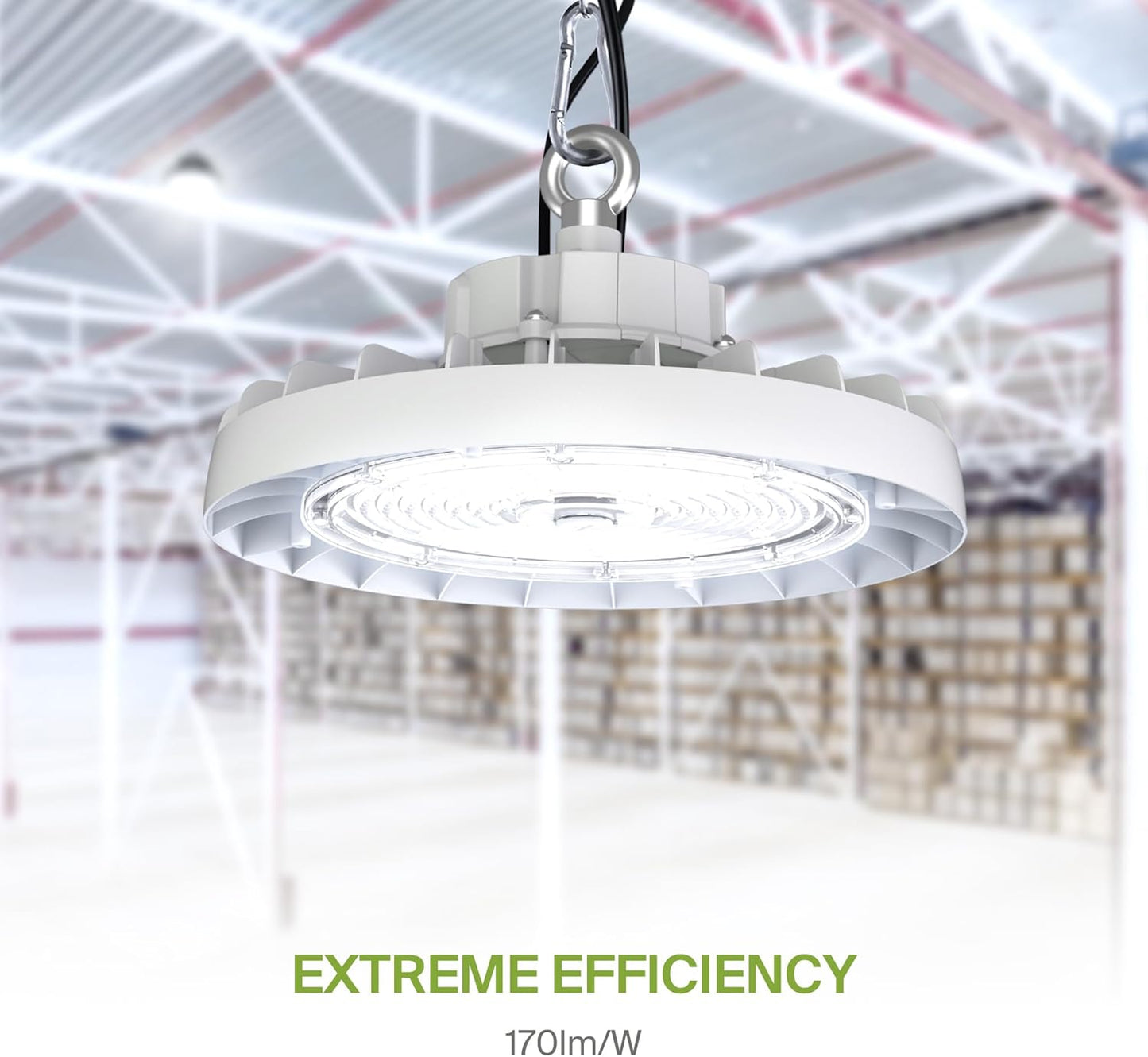 ASD LED High Bay UFO Light Fixture, Commercial Shop Lighting | 3CCT, Dimmable, IP69K Waterproof, DLC Premium, UL Listed | 150W 23600LM 3000-5000K 100-277V | Warehouse, Garage, Workshop Lamp | White
