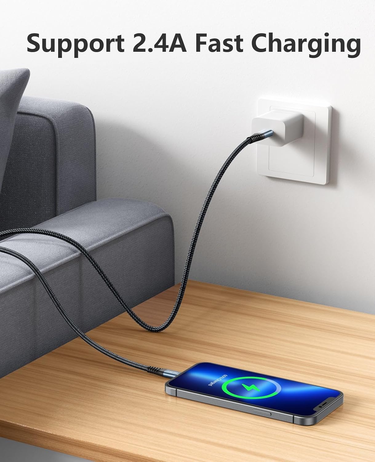 Lightning Cable 3ft 3Pack [Apple MFi Certified] Nylon Braided iPhone Charger Cable Heavy Duty Charging cord Compatible with iPhone 14/13/12/11/Pro Max/X/Xs Max/Xr /8 Plus/ 7 Plus/ 6 Plus/iPad Mini/Air