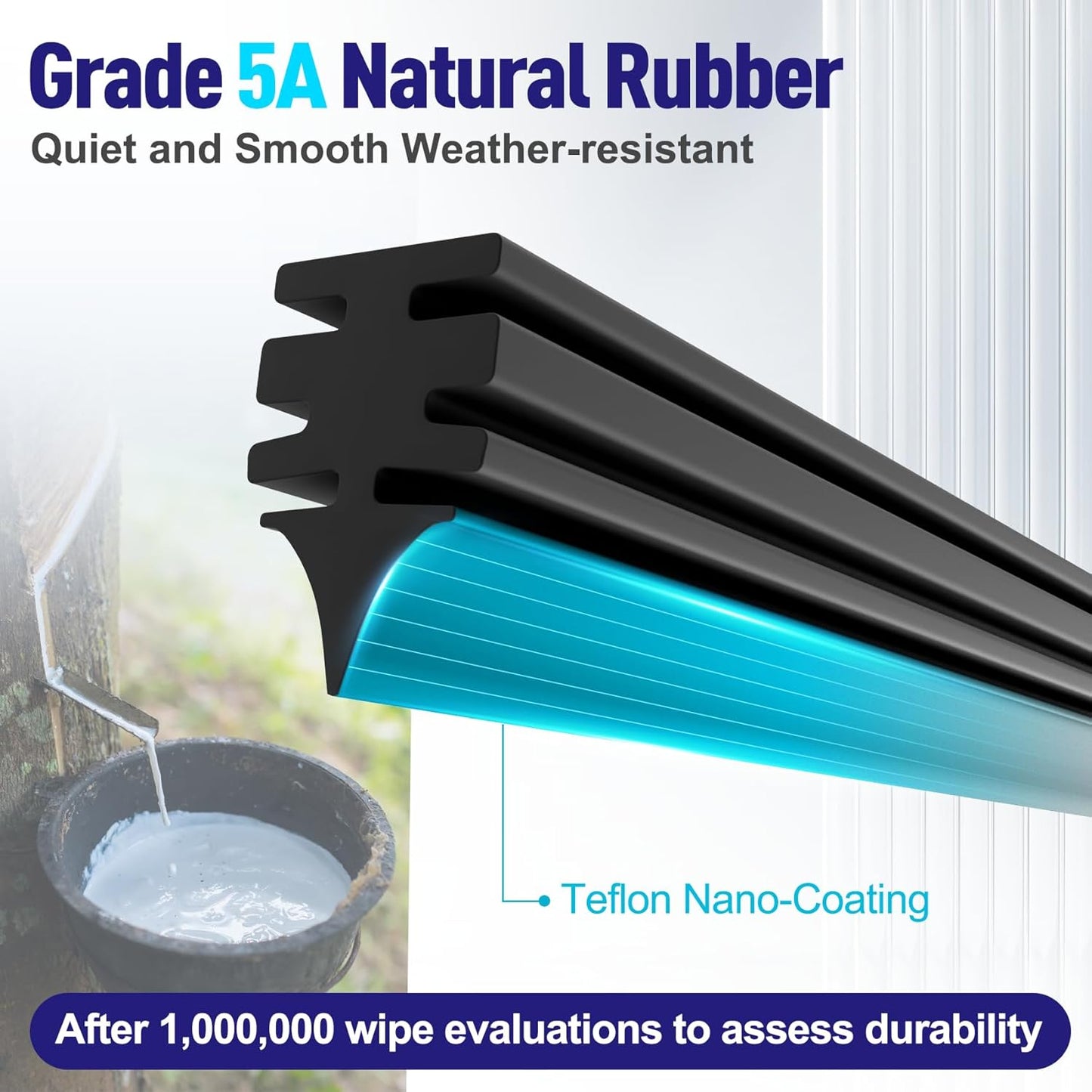 AJK Wiper Blades for Hyundai Kona 2024 2025, 3 Piece All Weather OEM Quality Automotive Replacement Windshield Wiper Blades for My Car