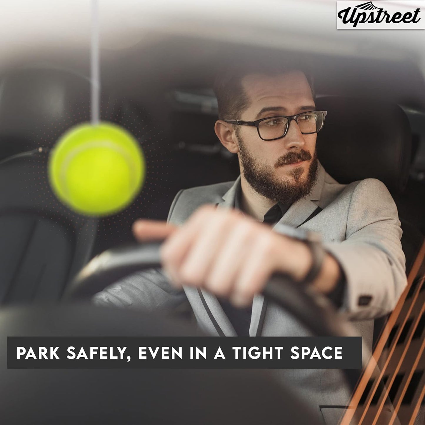 Upstreet Garage Parking Aid or Stopper - Kit Includes Tennis Ball with Rope, Adjustable Clip, and Hooks - Car Stop Indicator for All Vehicles