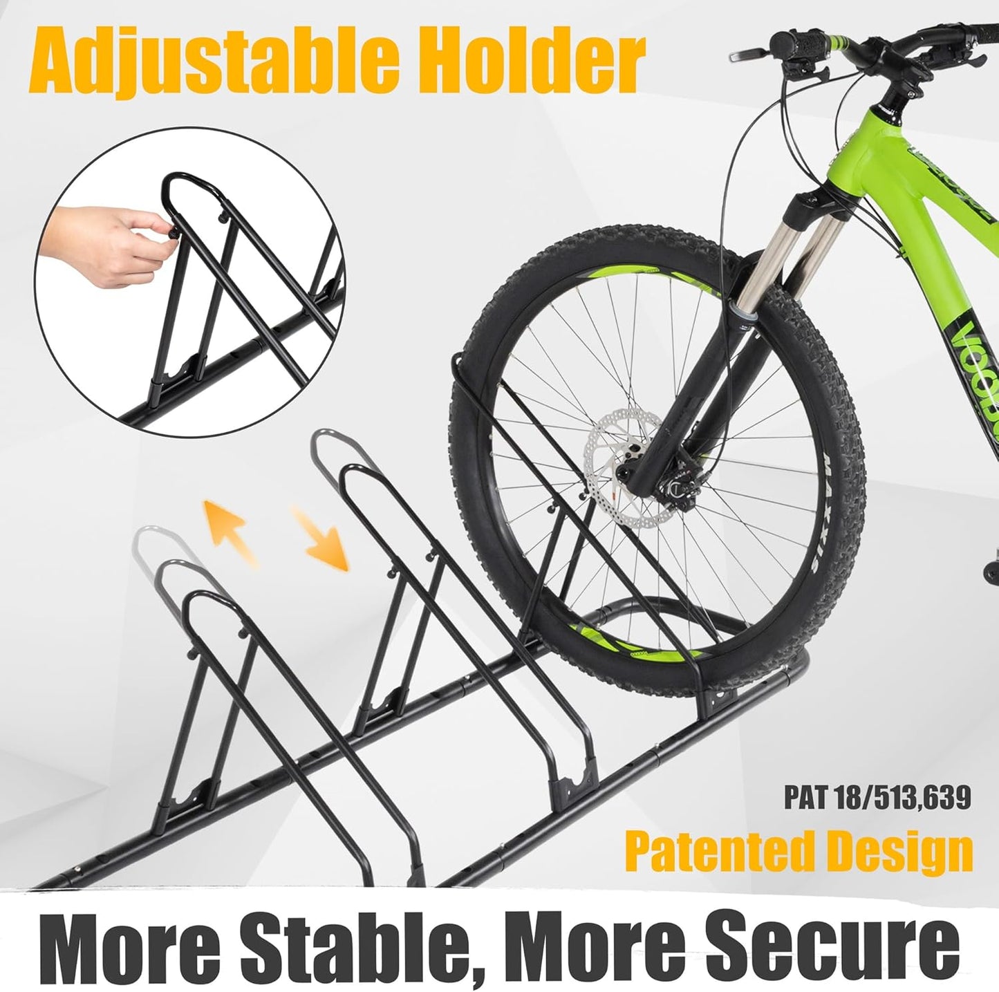 CyclingDeal Bike Rack Floor Parking Bike Stand for up to 6 Bicycles | Indoor, Home & Garage Storage Rack | Stable & Secure Bicycle Stand w/Tire Grooves Up to 29", Holding Plates & Custom Spacing
