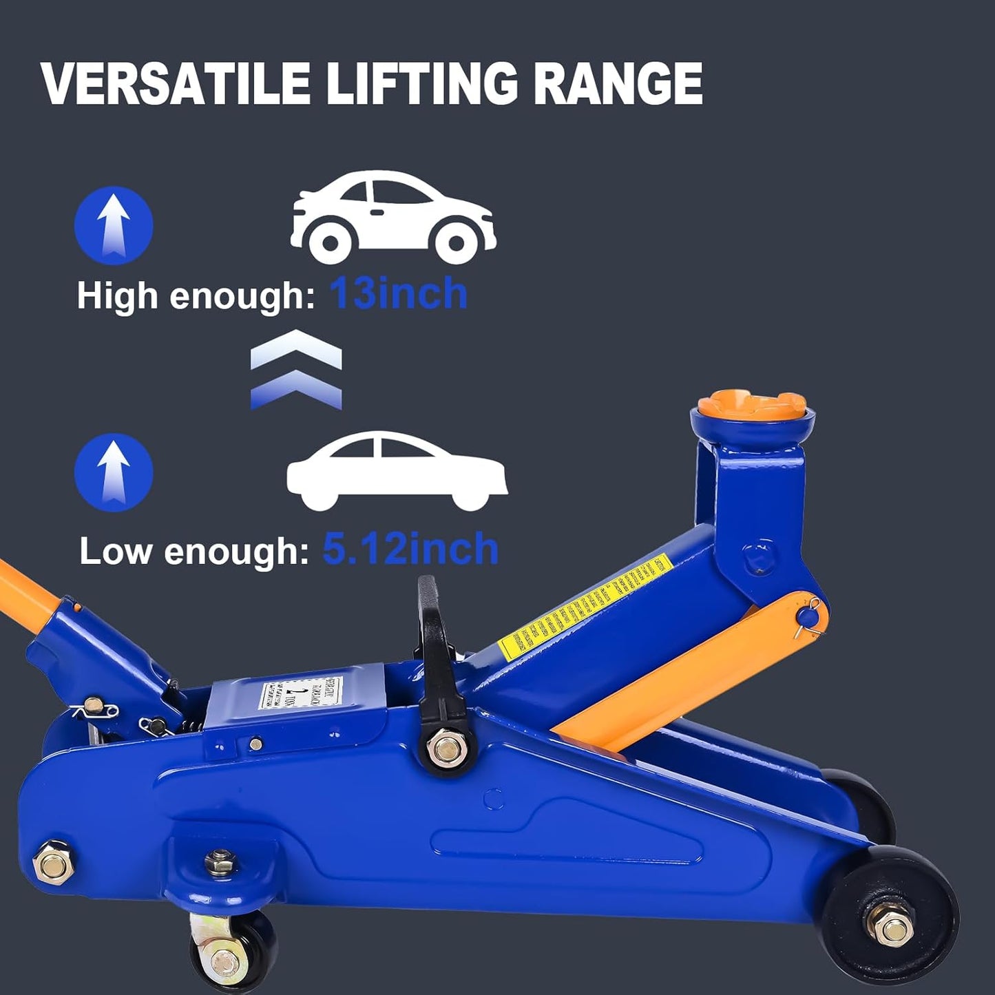 Hydraulic Floor Jack, 2 Ton (4400 lb) Portable Car Jack Lift for Auto Repair,Blue