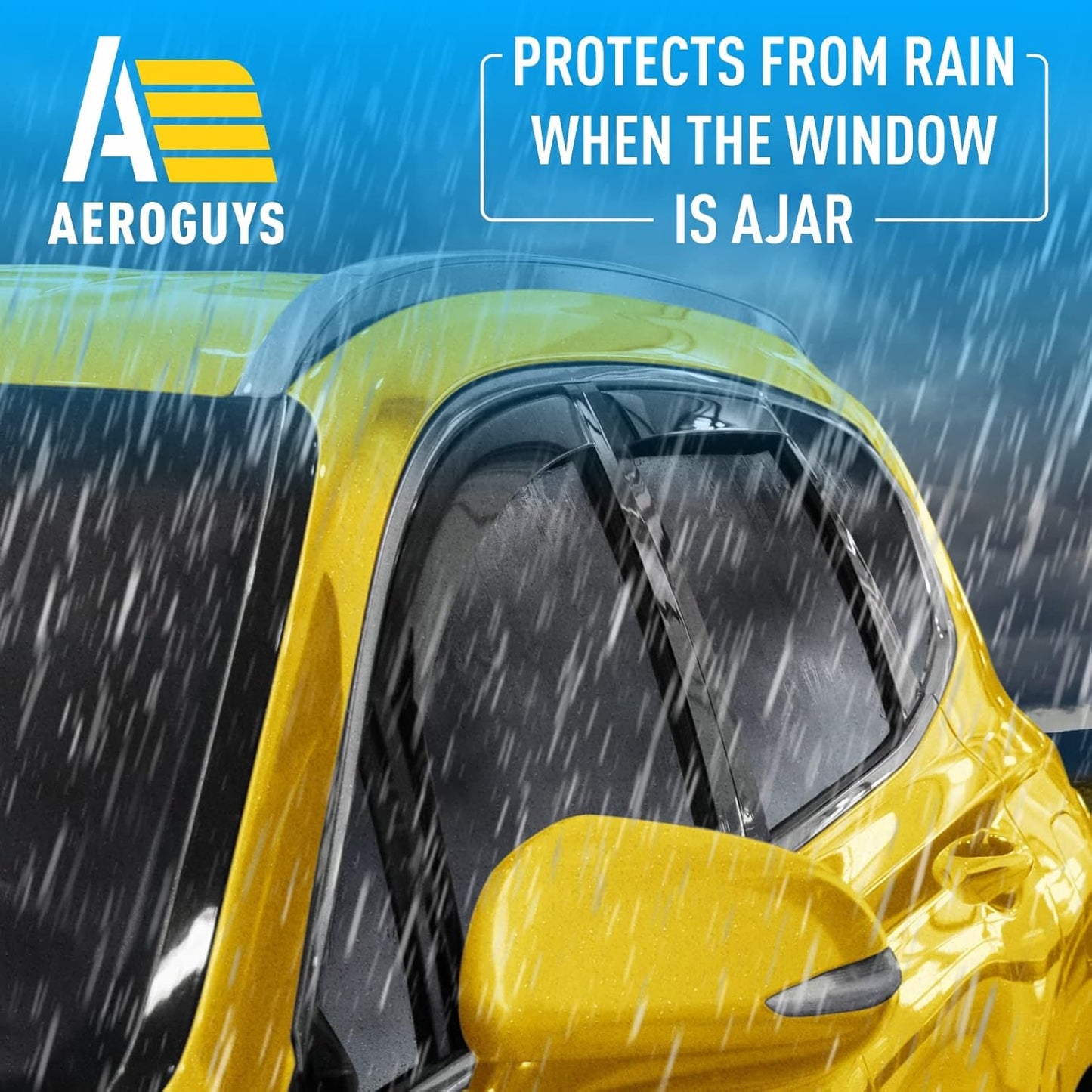 Extra Durable Window Deflectors in-Channel Window Visors Rain Guards Fit for Hyundai Santa Fe 2019-2023, Sun Visors, Wind Vent for Shades, Exterior Car Accessories - 4pcs. AG0728