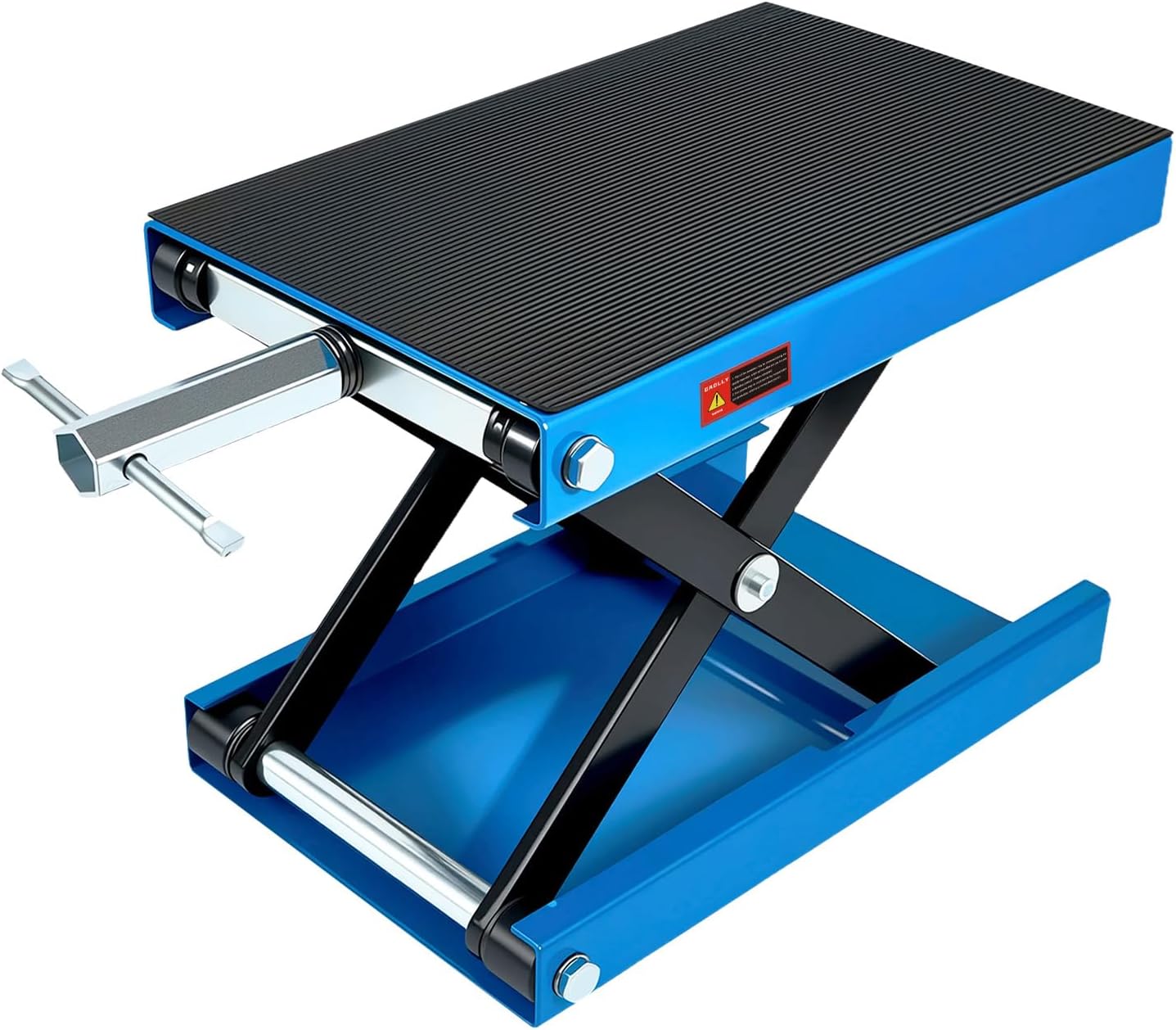 Motorcycle Lift Scissor Jack, 1200 LB Capacity Wide Deck Hoist Stand Maintenance Bikes ATVs Garage Repair Center Stand Lift Jack, Blue