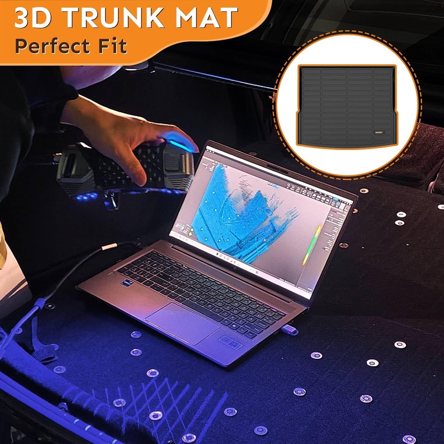 Binmotor-Floor Mats Cargo Liner Set for Subaru Forester 2014-2018, All Weather TPE Car Floor Mats for Subaru Forester Accessories Custom Fit Vehicle Mats