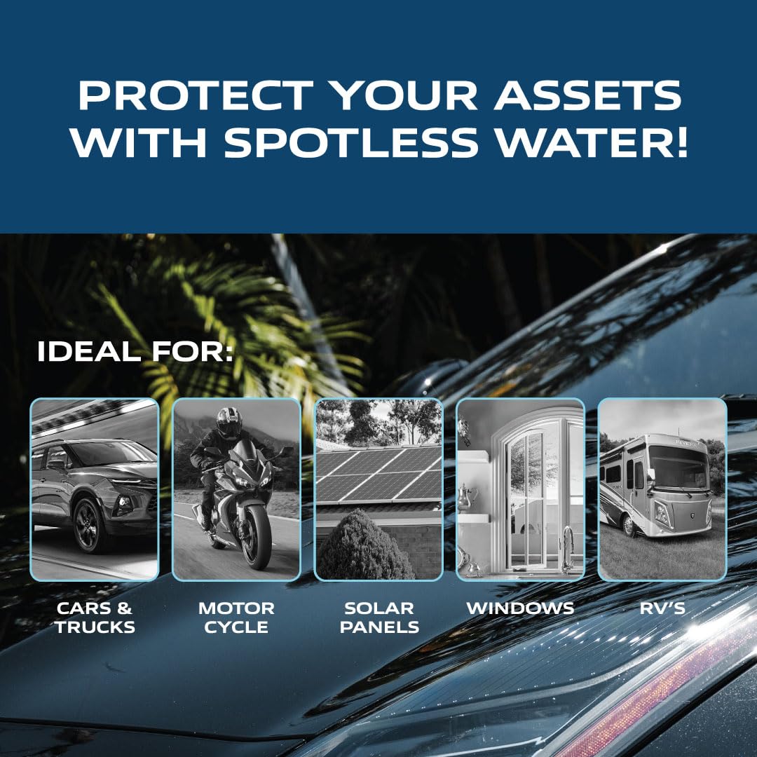 Spotless Water Systems - DIC-20B, W/Integrated Bypass | Simple Window, Solar Panel, RV & Car Wash System, Works for All Vehicles, Motorcycles, Bikes, Boats, Planes, Yachts, Towel Drying Eliminated