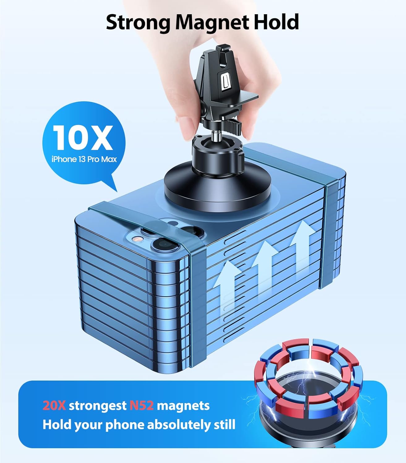 VICSEED for MagSafe Car Mount [Upgraded Strongest Magnet Power] Magnetic Phone Holder for Car Vent 360 Adjustable Magnetic Car Phone Holder Mount for iPhone 16 Pro Max 15 14 13 12 Plus Mini