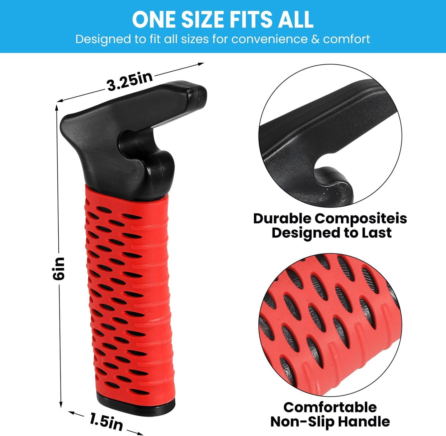 Car Door Handle for Elderly, Car Handle Assist Support, Portable Elderly Assistance Mobility Aids for Getting Out of Car, Auto Grab Cane Nylon Strap for Seniors and Handicapped, Red