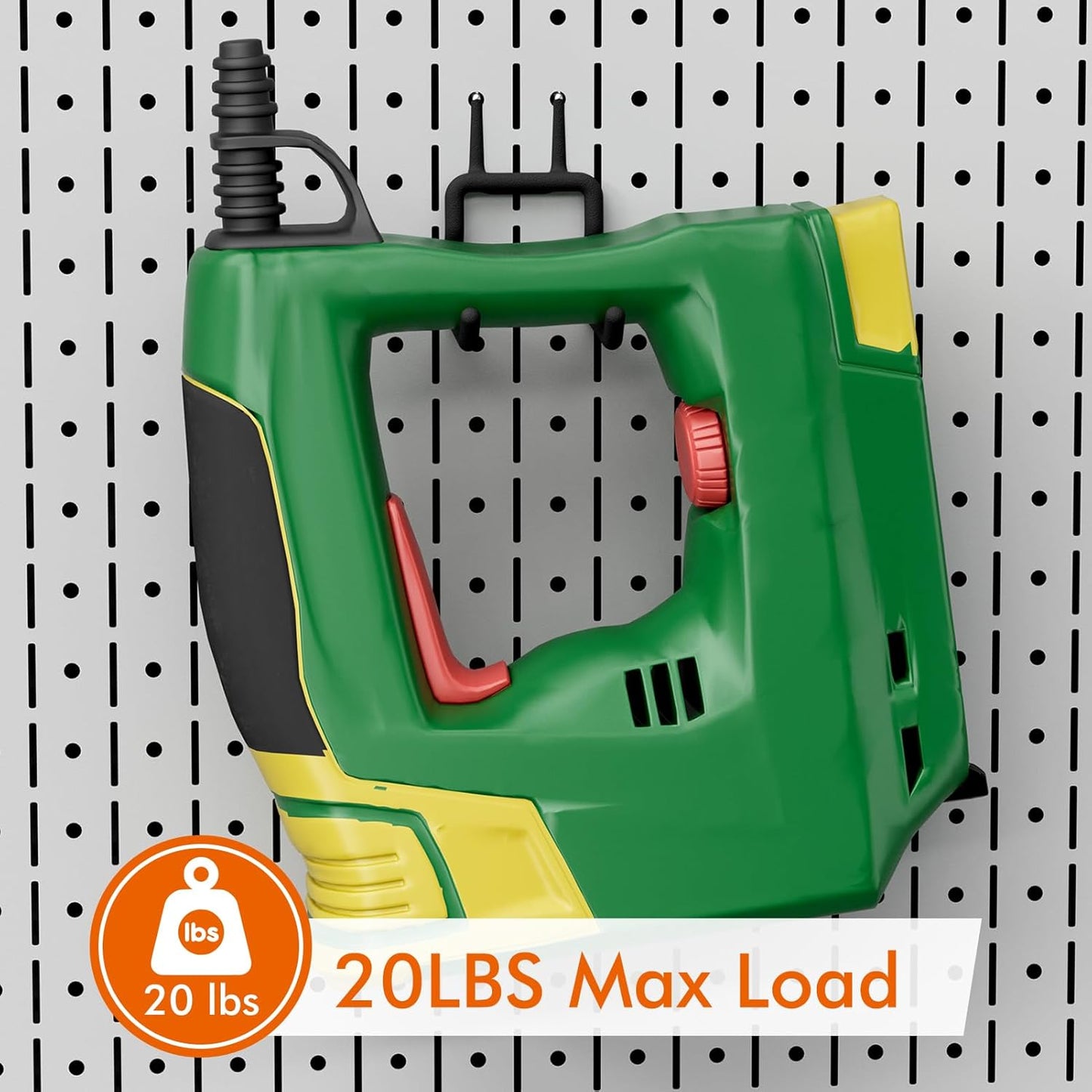 LIGHT DUST Utility Heavy Duty Pegboard Hooks - 10Pack Peg Board Accessories for Hanging Tools Fit 1/4" Peg Holes - Pegboard Organizer Large Tool Holders for Garage Workshop Shed