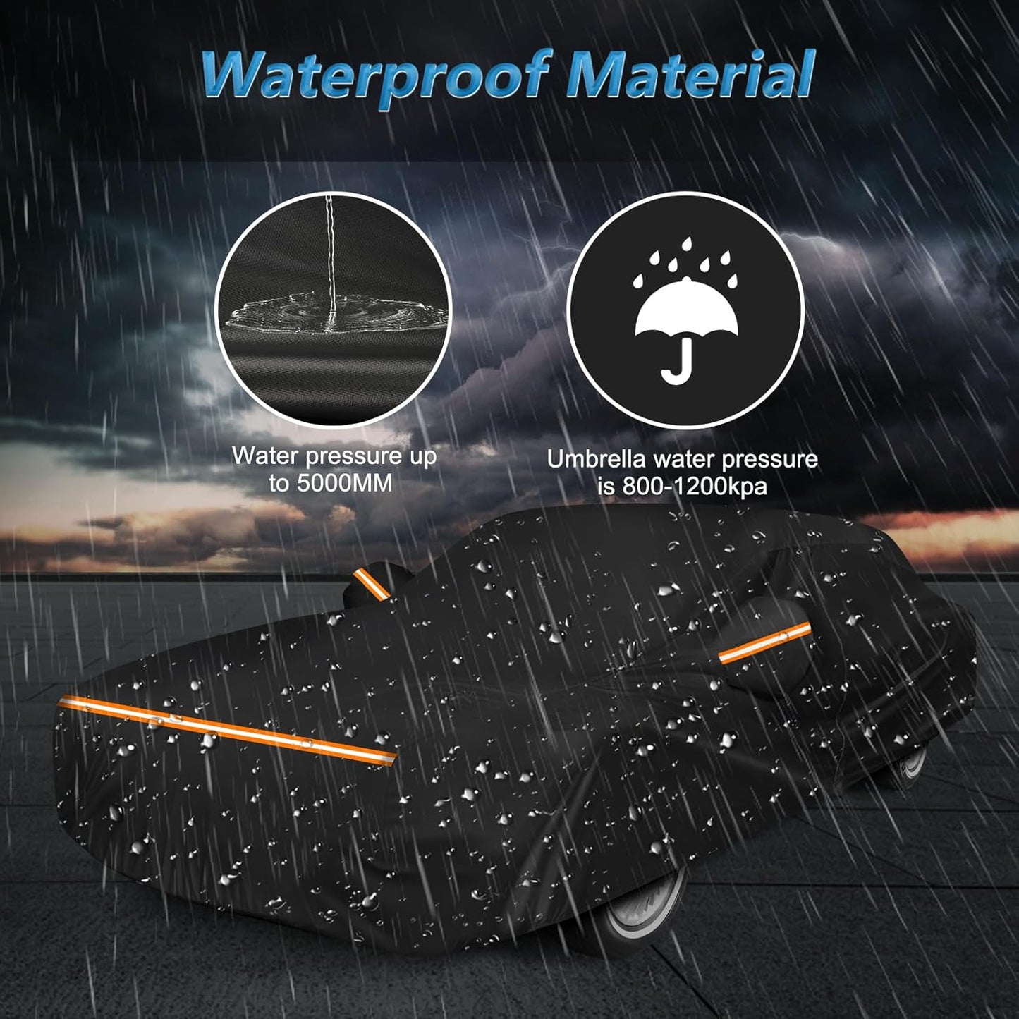 Car Cover for Cadillac Deville 1985-1993 Sedan 4 Door Waterproof All Weather Full Car Cover with Door Zipper Car Covers for Automobiles for Sun Rain Snow Protection