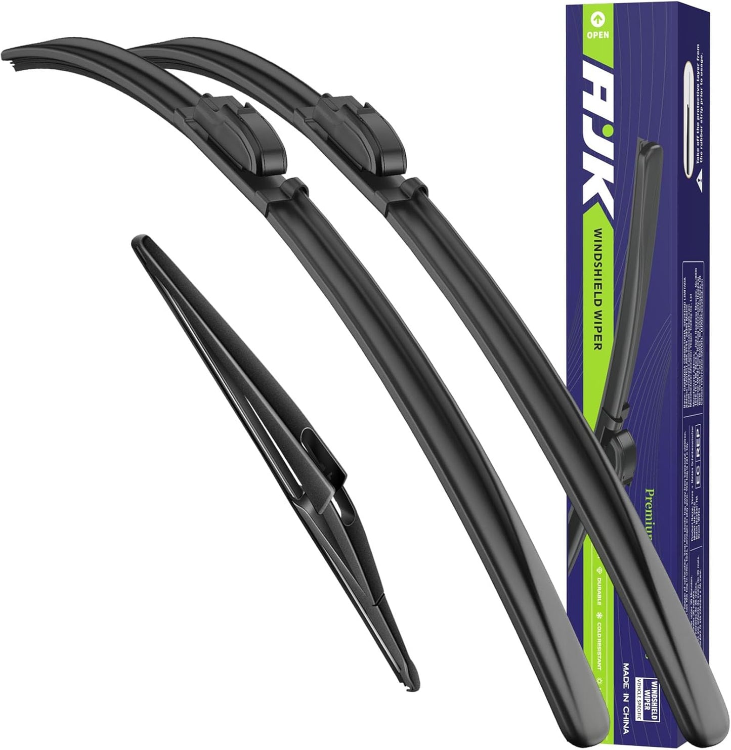 AJK Wiper Blades for Hyundai Santa Fe 2019 2020 2021 2022 2023, 2 Piece All Weather OEM Quality Automotive Replacement Windshield Wiper Blades for My Car