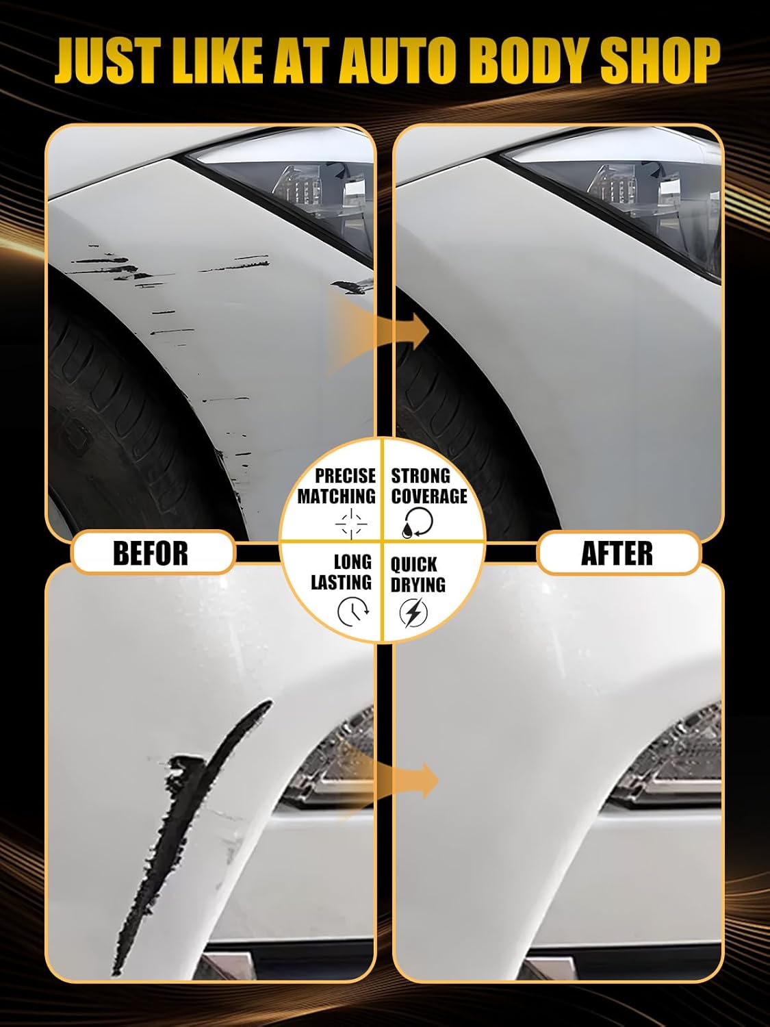 Gun Metallic(KAD) Touch Up Paint Compatible with Nissan, Exact Match Car Paint Pen Automotive Scratch Repair Remover Kit Quick & Easy Solution for Vehile Chips and Nicks