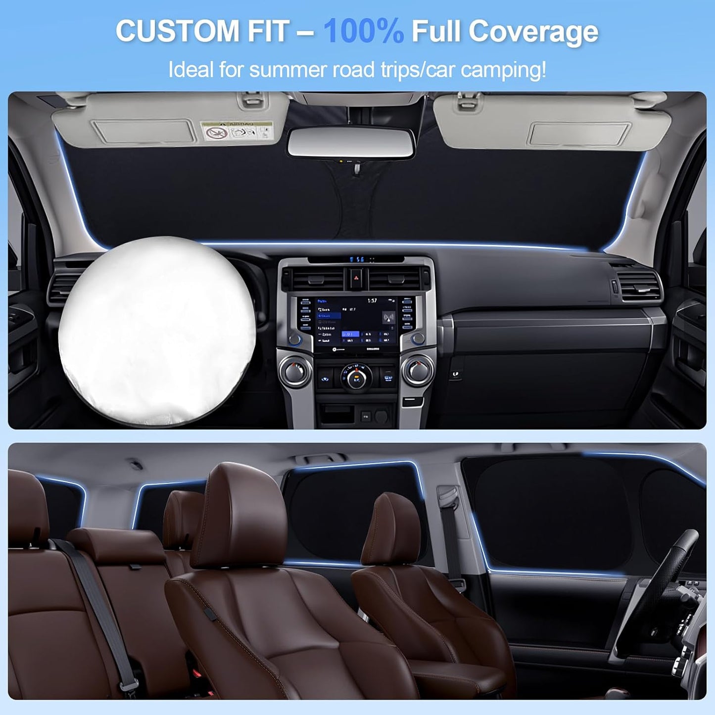 8pcs Car Window Shades for Honda CR-V CRV 2017-2022 Accessories,Windshield Side Rear Full Sunshade,Sun Visor UV Blocking, Privacy Protection and Blackout for Camping Outdoor