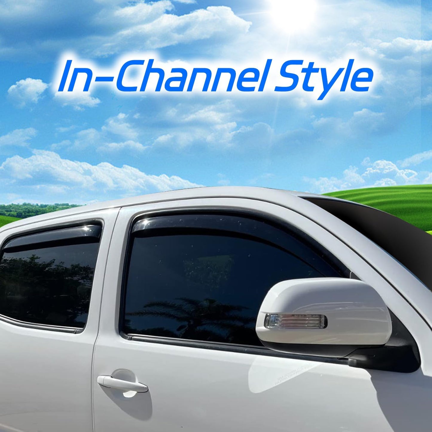 4 PCS in-Channel Window Rain Guards for 2023 2024 2025 Honda CRV (CR-V), Sturdy Window Deflectors, Smoke Tinted Vent Window Visors, Vent Deflector Sun Visor Shade Shield