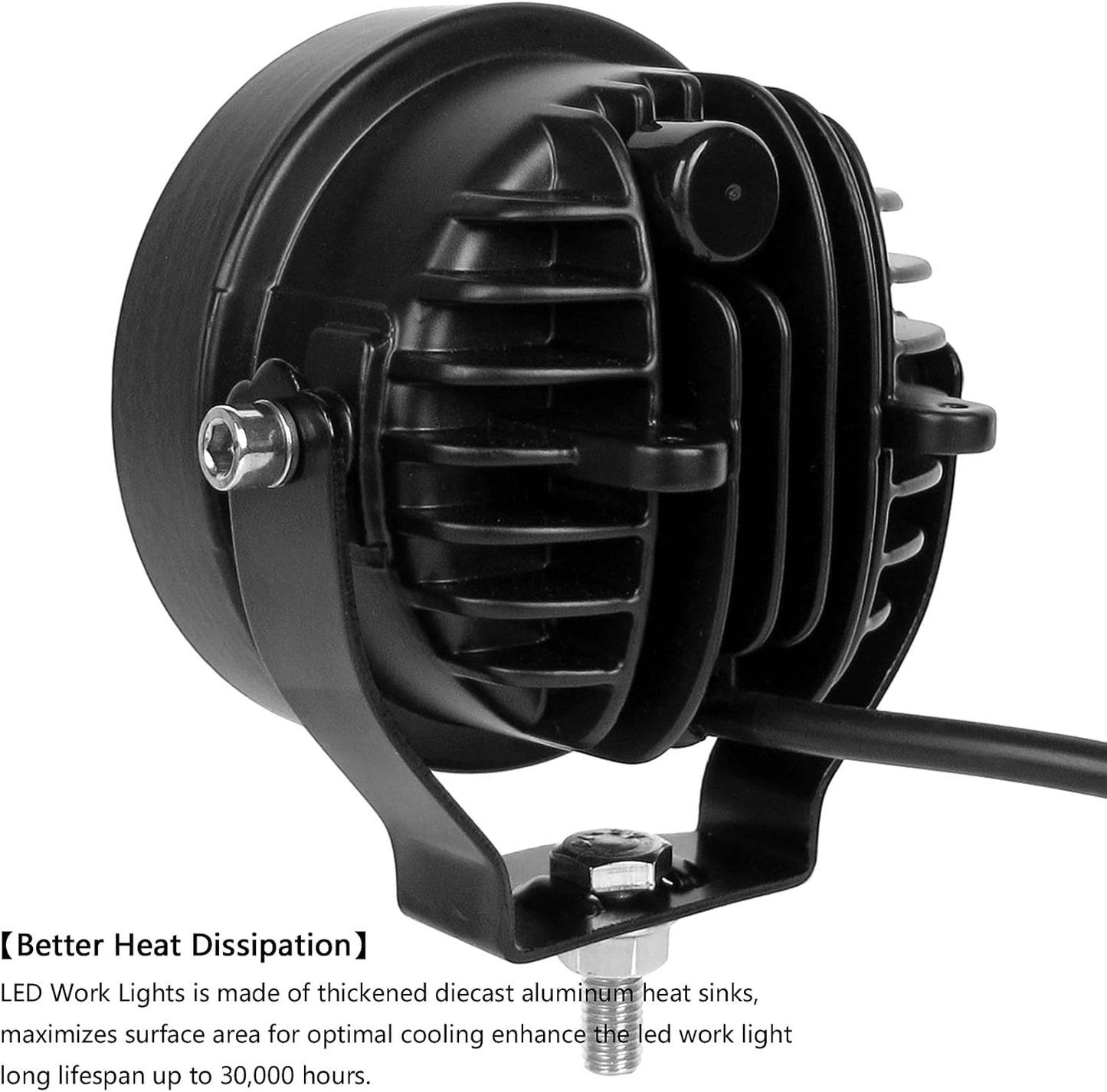 4 Inch Led Pod Light IP68 White LED Work Light Bar Car 12V 24V Led Flood Beam For Trailer Motorcycle Truck 4x4 Off Road Pick-up Deck Dock Marine Auxiliary Fog Driving Lights 2PCS