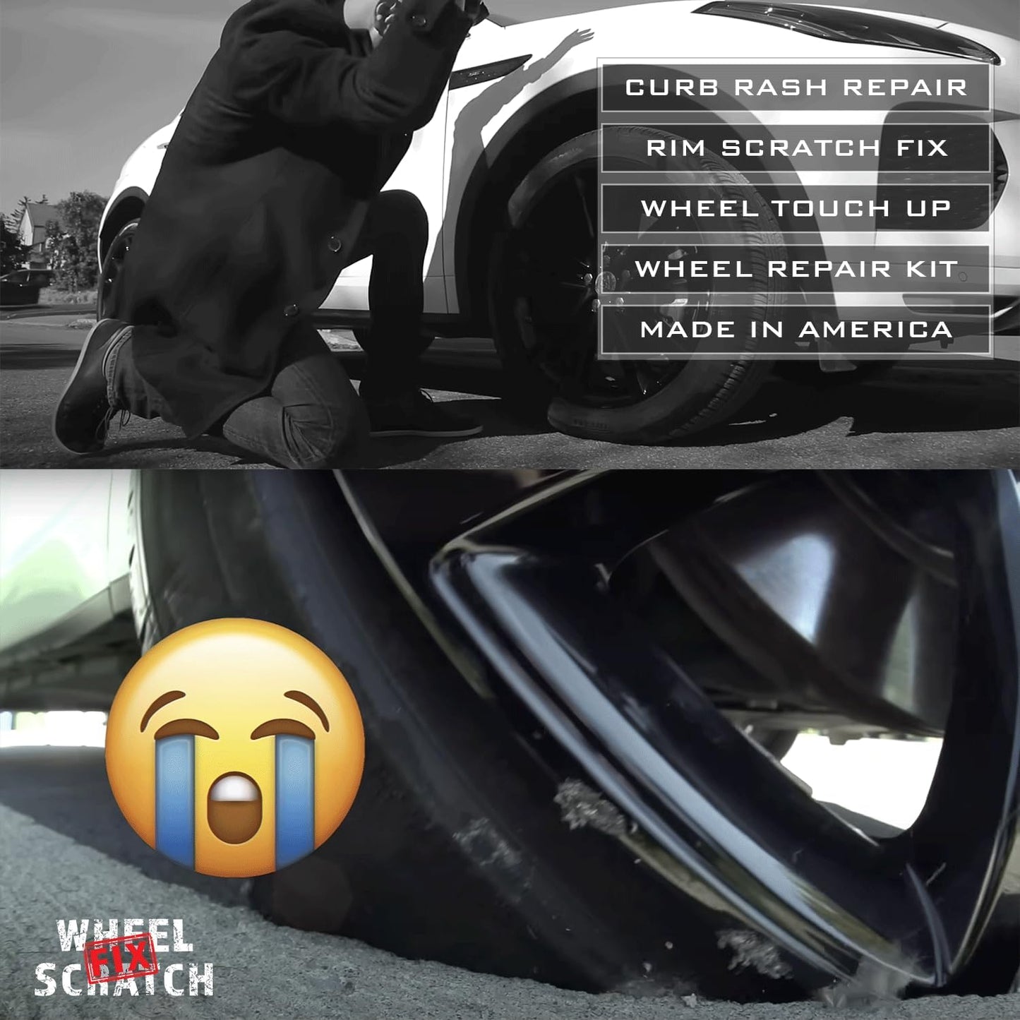 Black Gloss Rim Touch Up Paint Pen, Car Wheel Scratch Repair, Curb Rash Repair, Gloss Black Wheel Paint