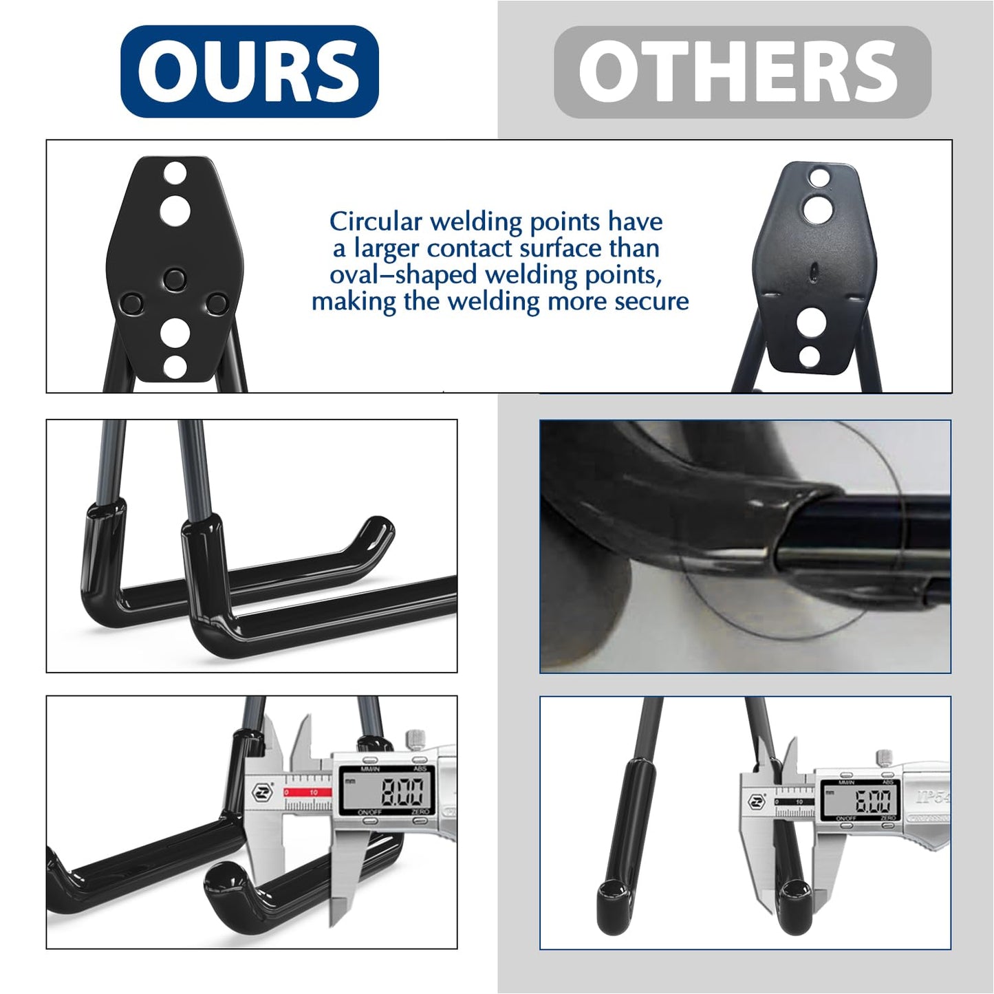 3-H Garage Wall Hooks 28 Pack, Garage Hooks Heavy Duty with Extra Welding Spots, Wall Mount Storage Organizer for Hanging Garden Lawn Tools, Ladder, Bike, WeedEater, Chair, Shovel, Blower (Black)