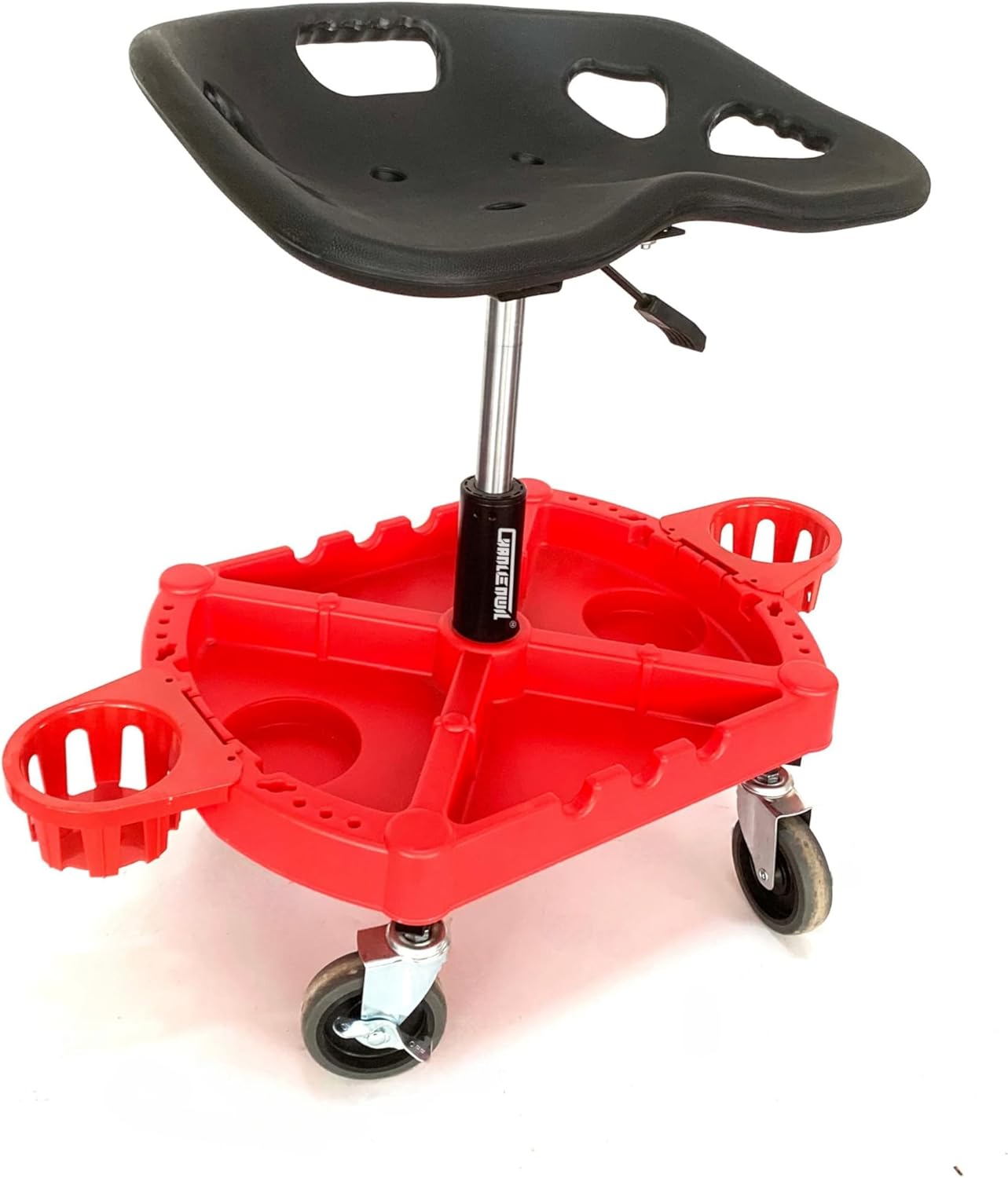 Car Detailing Stool Chair, Seat Height Adjustable Rolling Creeper, with Wheels, Garage Organizer and Tool Organizer Tray for Auto Detailing