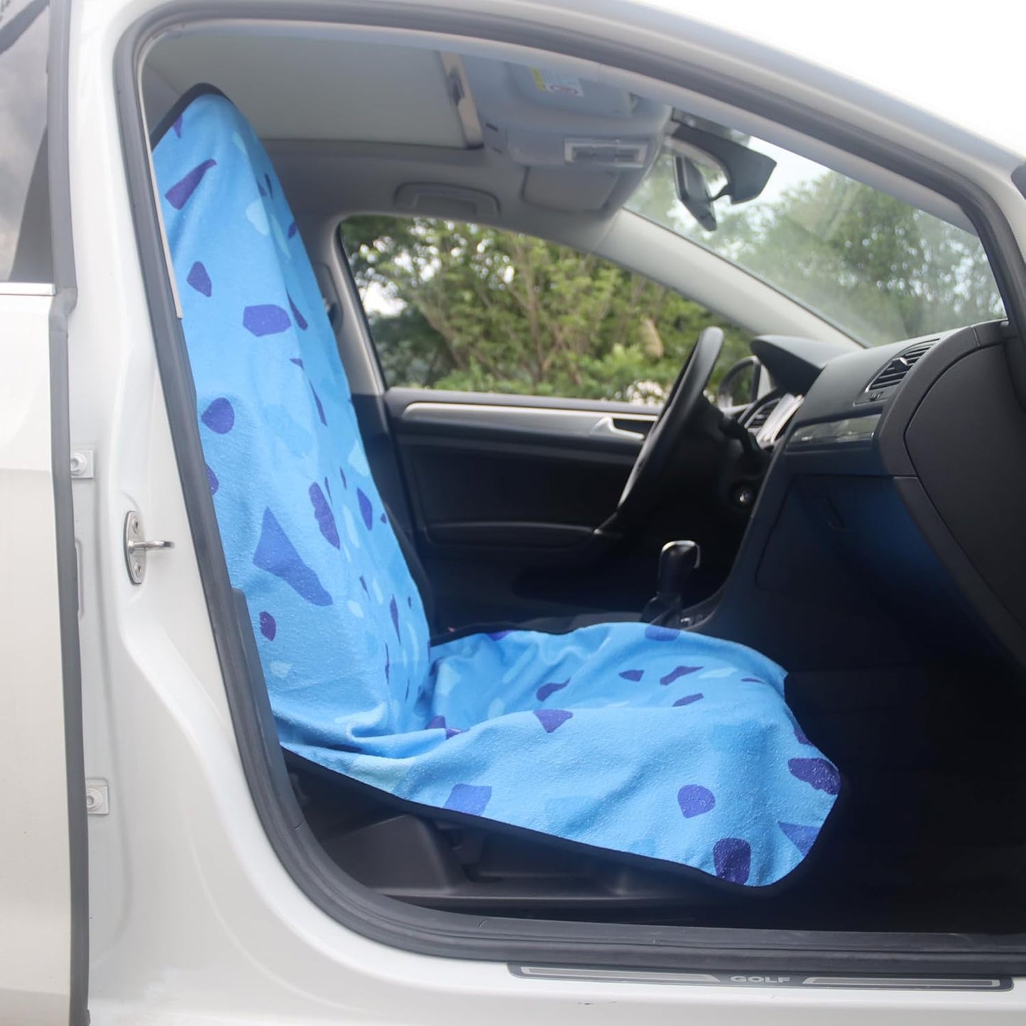 Car Seat Cover Protector Front Seats,for Gym Workout,Running,Swimming,Beach and Hiking,Waterproof Sweat Towel Bucket Seat Covers for Cars SUV Trucks (Blue Marbling, 1Pcs)
