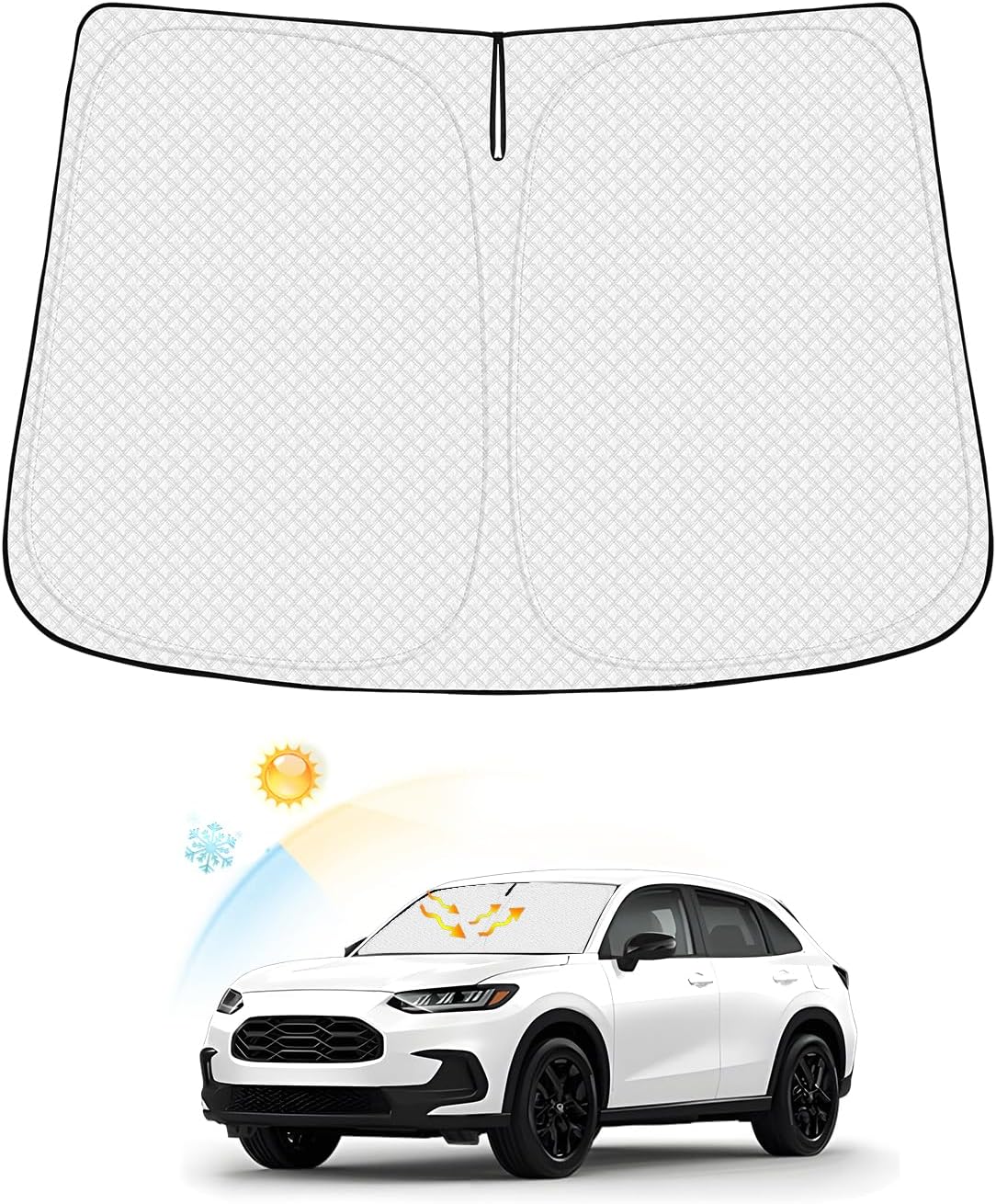 Windshield Sun Shade for Honda HR-V 2023-2025 2026 HRV Accessories Thicken 6-Layer Front Window Sunshade Cover Sun Visor Protector Foldable Block UV Rays Keep Vehicle Cool