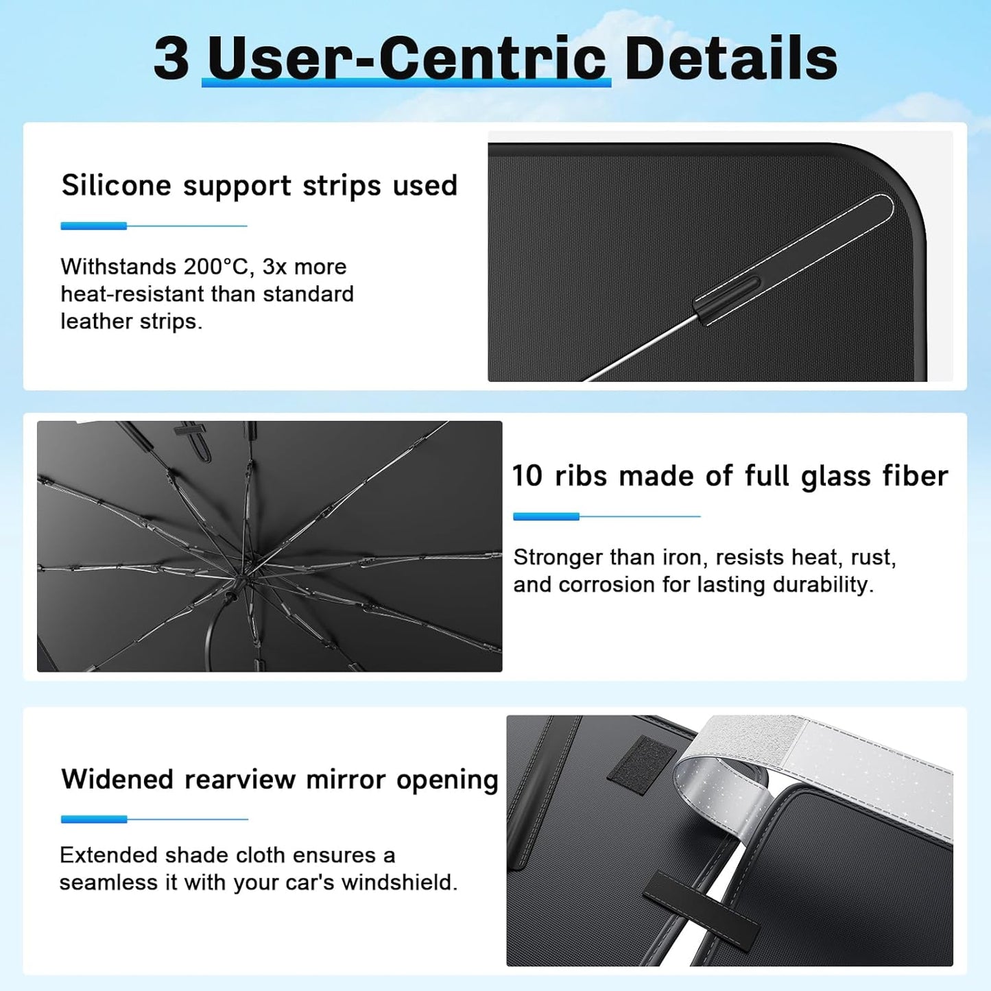 SXCY for 2023 2024 2025 Honda Pilot Windshield Umbrella Sunshade [Easier Foldable] for 2023 2024 2025 Honda Pilot Accessories 2024 2025 Pilot Sunshade Umbrella 2025 Pilot Windshield Umbrella Sun Shade