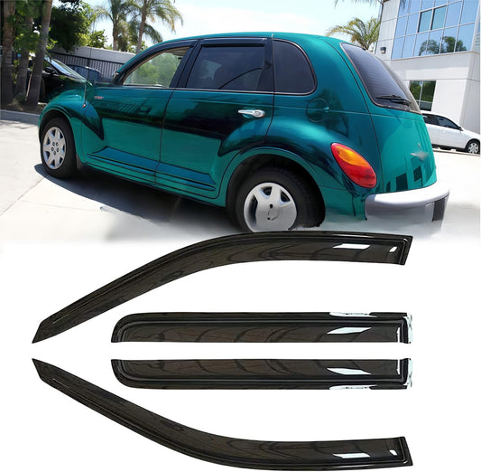 94511 Sunproof Waterproof Side Window Wind Deflector Window Visor fit for 2001-2010 PT Cruiser, 4pcs Protective Replacements Rain Guards Set