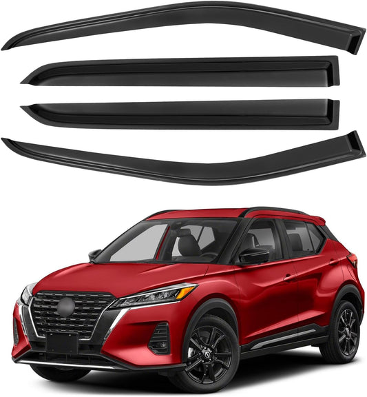Window Visors Rain Guards for 2018 2019 2020 2021 2022 2023 2024 Nissan Kicks, Out-Channel Window Vent Wind Deflectors Visors Shades for 18-24 Kicks