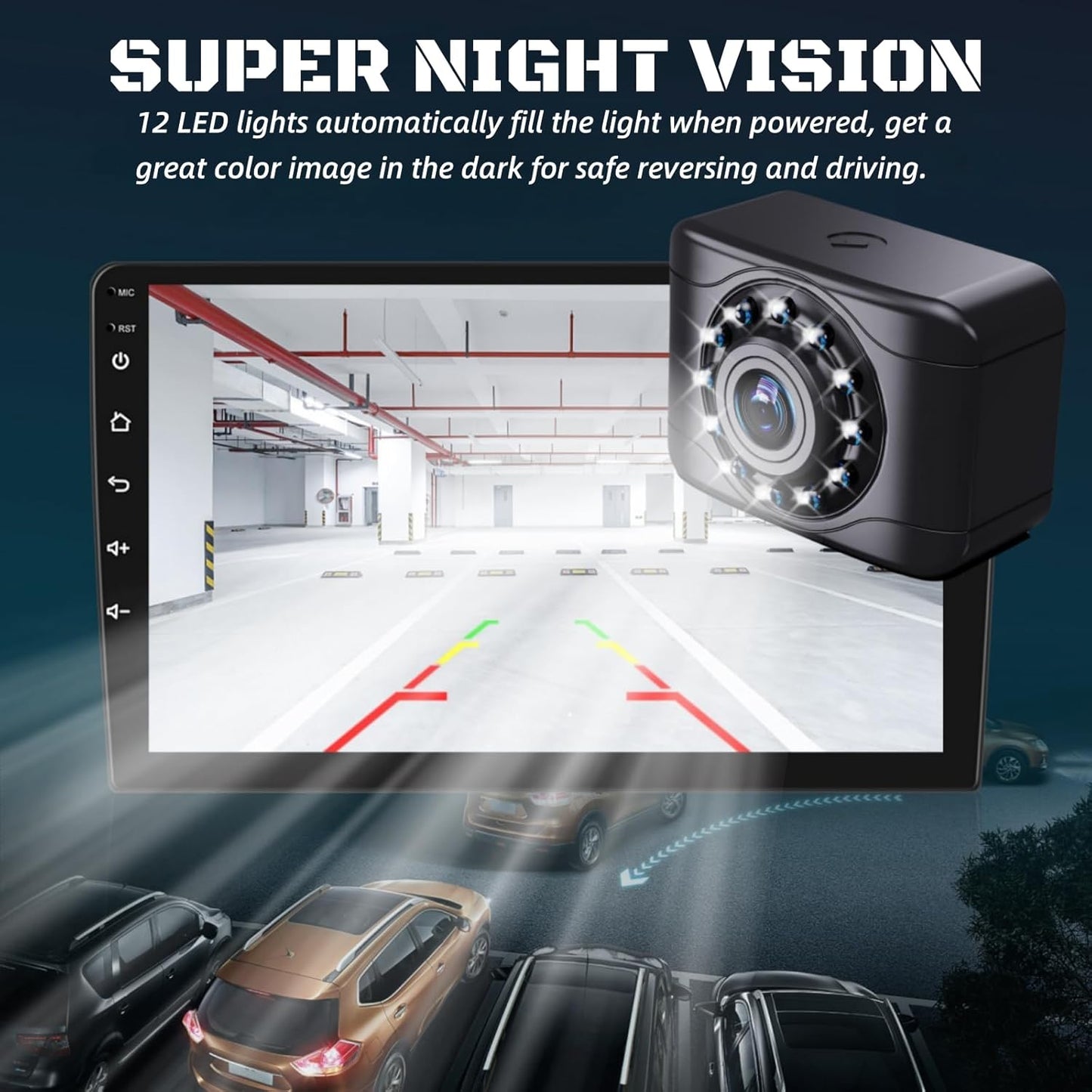 X1P HD Backup Camera License Plate Rear View Camera for Car, IP69 Waterproof Cámaras de Reversa para Autos with Clear Night Vision, Wide View Angle Universal Camera for Truck SUV RV Pickup