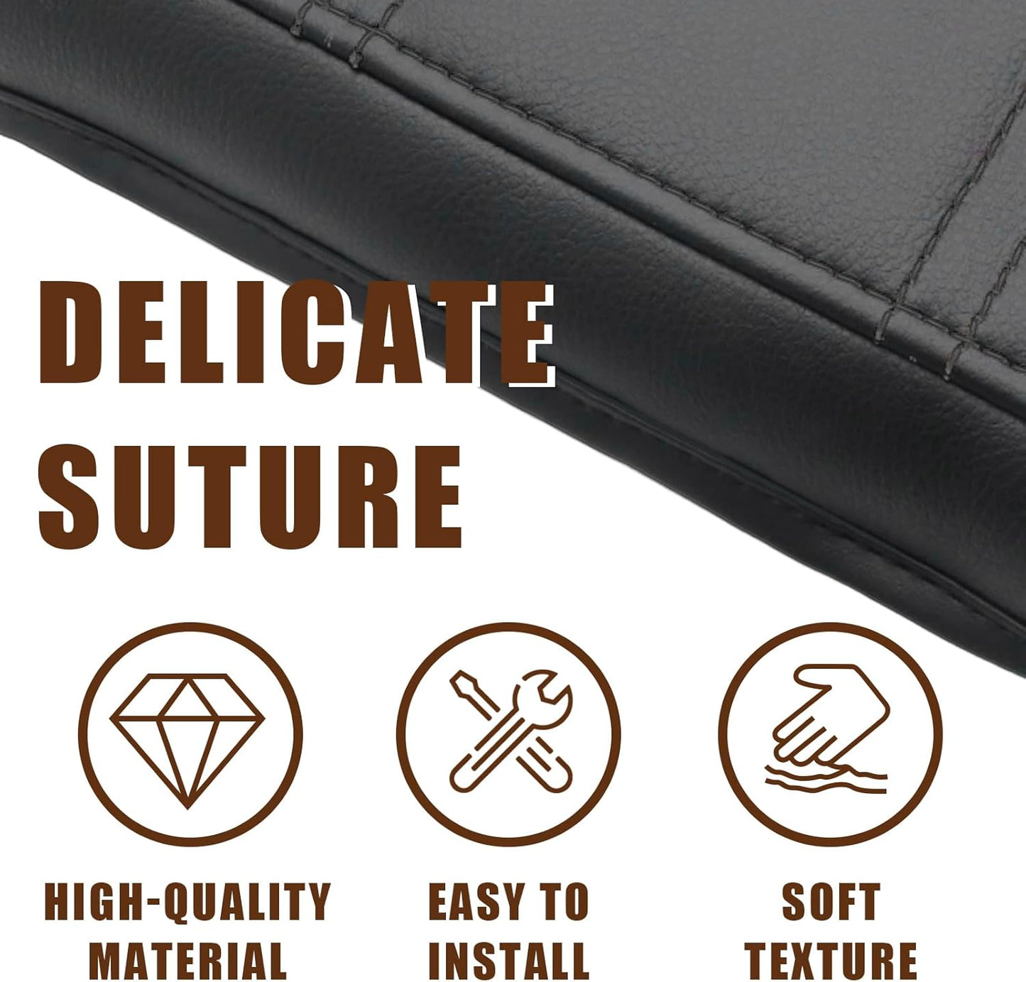 Muslogy for Acadia 2017-2023 Center Console Pad Armrest Cover Vegan Leather Cushion Pad Accessories Armrest Lid Protector Extra Soft Compatible with GMC Acadia 2023 2022-2017 (Black/Black Trim)