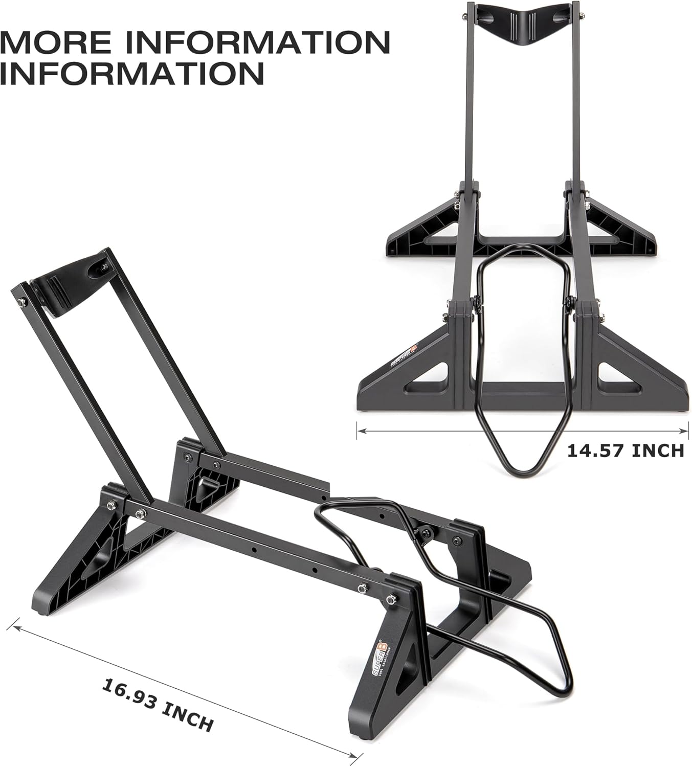 Bike Floor Stand Rack- Indoor Bike Stand for Garage/Home - Bike Storage Bicycle Parking Rack Fit 20”-29” Mountain Road Bikes E-Bike / Fat Bike (TB-1957)