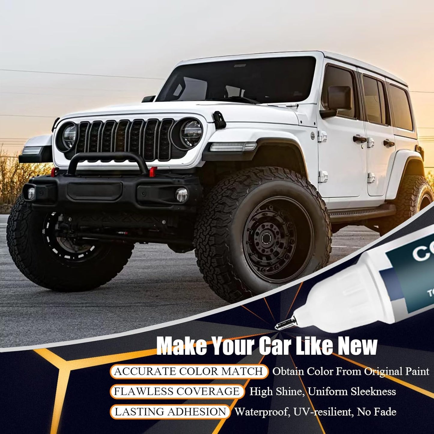 PSC/JSC Billet Silver Metallic Touch Up Paint for Jeep, Car Paint Pen Scratch Repair Two-In-One Touch Up Paint, Premium Car Scratch Remover for Deep Scratches