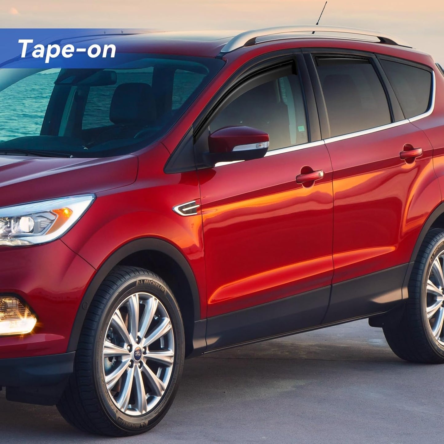 Window Visors Rain Guards Shield for 2013 2014 2015 2016 2017 2018 2019 Ford Escape, Out-Channel Window Vent Wind Deflectors Visors Shades for 13-19 Escape