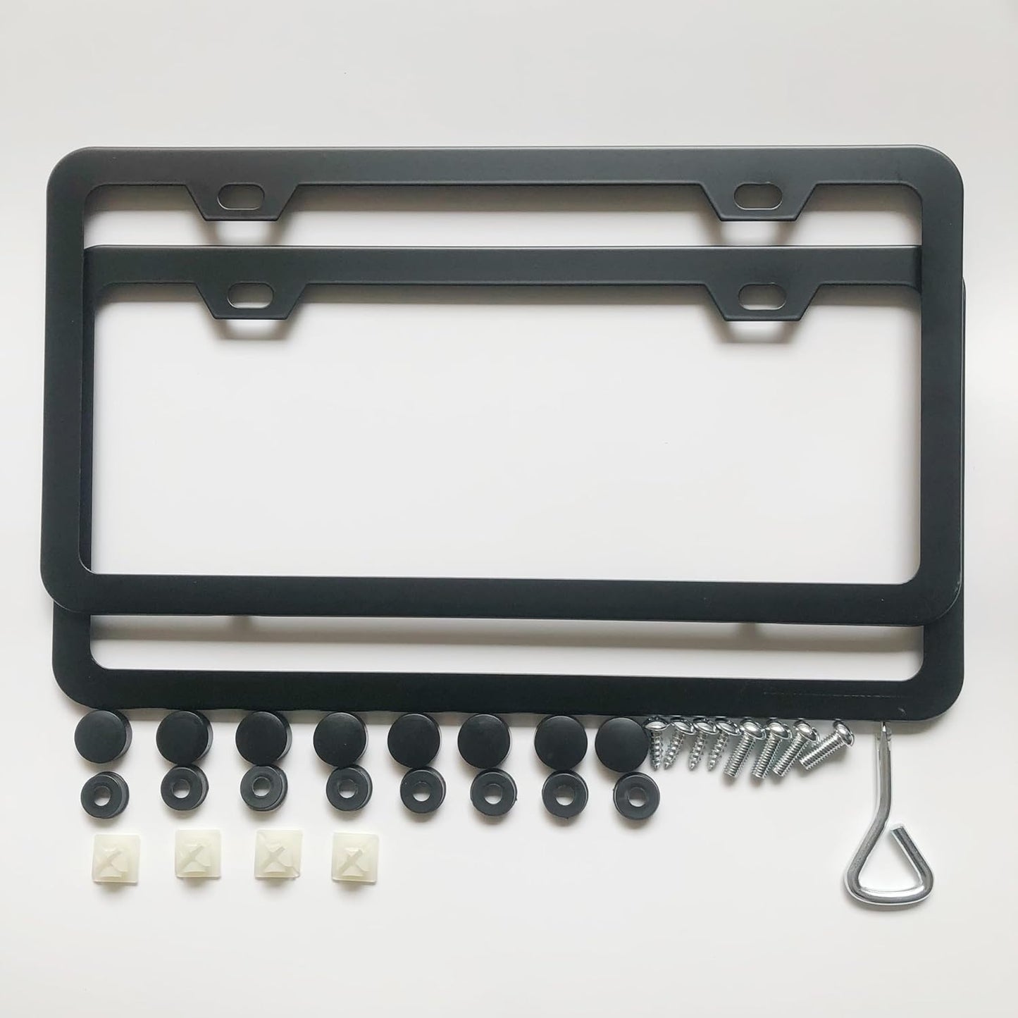 License Plate Frames,2 Packs Front Rear Car Tags,Aluminum Alloy License Plate Cover,No Rust,Water Proof,Wear Resistant,Car Accessories (Two Holes Frame)