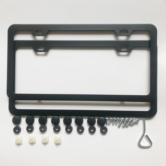 License Plate Frames,2 Packs Front Rear Car Tags,Aluminum Alloy License Plate Cover,No Rust,Water Proof,Wear Resistant,Car Accessories (Two Holes Frame)