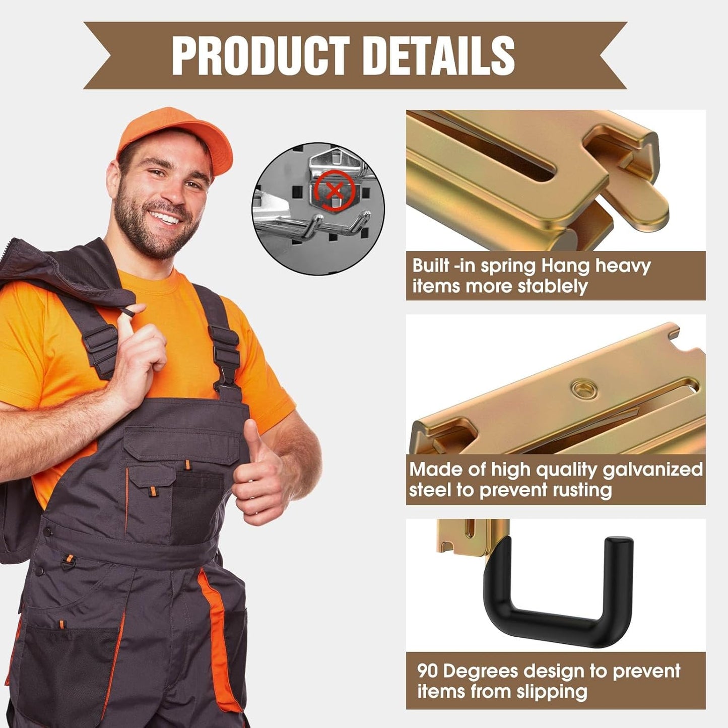 E Track Hook E Track Accessories ，E Track Accessories for Enclosed Trailer The dip molding Process is More Rust Resistant (8PCS E Track J Hooks)