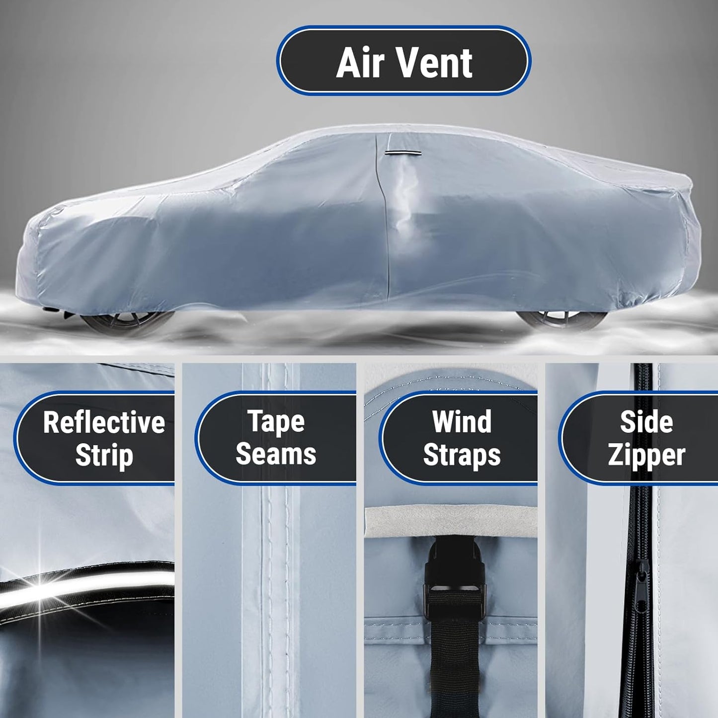 iCarCover Custom Car Cover for 1978-1987 Chevy El Camino, Waterproof All Weather Rain Snow UV Sun Protector Full Exterior Weatherproof Indoor Outdoor Car Cover with Strap