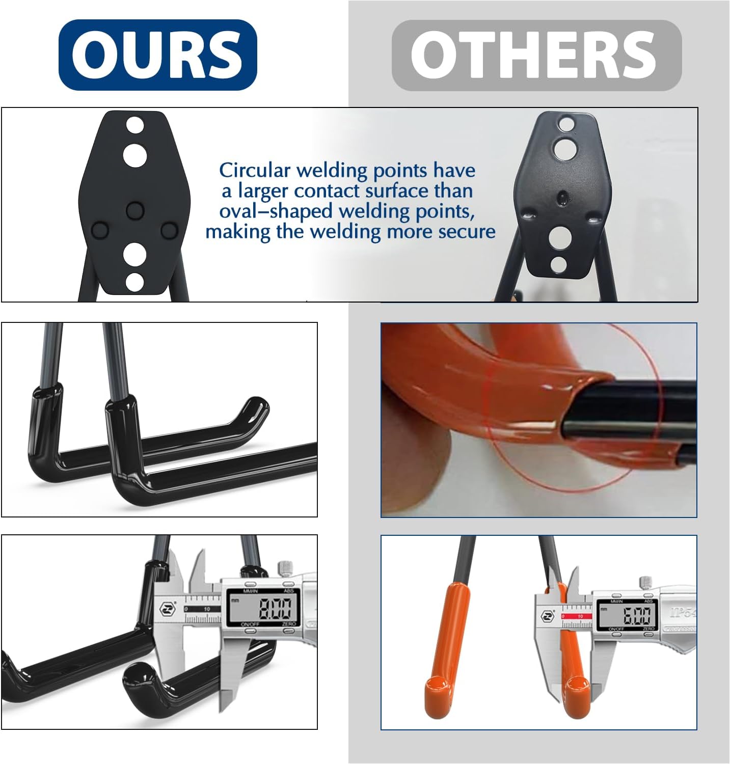 3-H Garage Wall Hooks 20 Pack, Garage Hooks Heavy Duty with Extra Welding Spots, Garage Organizer for Garden, Lawn, Chairs, Ladders, Weed Eater, Shovel(Black)