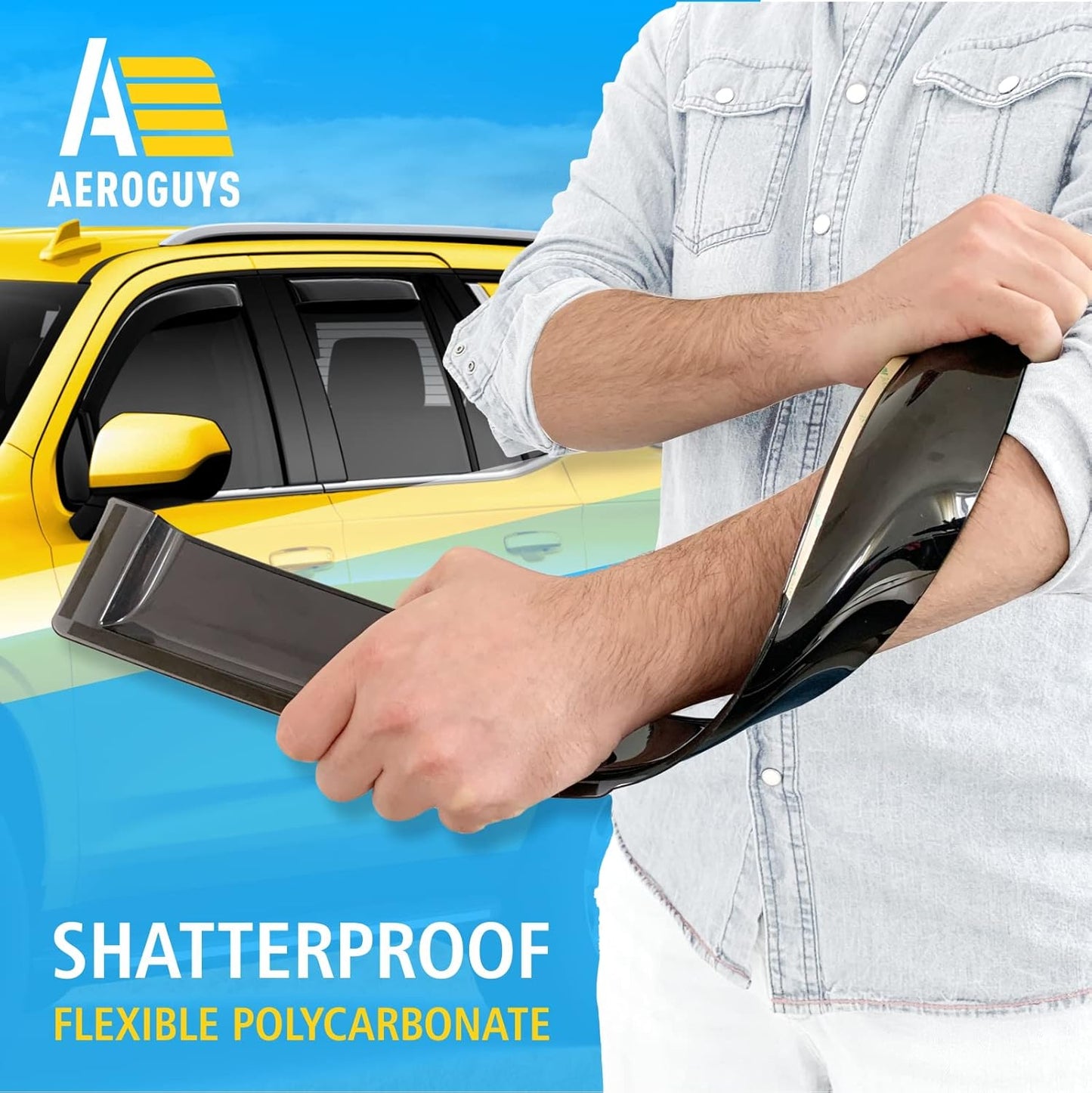 Extra Durable Window Deflectors in-Channel Window Visors Rain Guards Fit for Chevrolet (Chevy) Tahoe 2021-2025, Sun Visors, Wind Vent for Shades, Exterior Car Accessories - 4pcs. AG0524