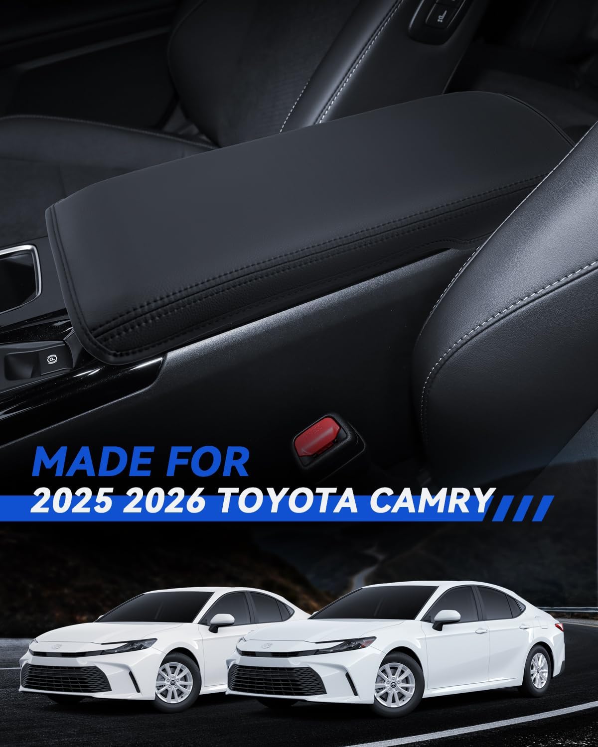 Armrest Cover for 2025 2026 Camry (LE/SE/XLE/XSE) Accessories Center Console Middle Lid Pad Protector for Car Elbow Rest