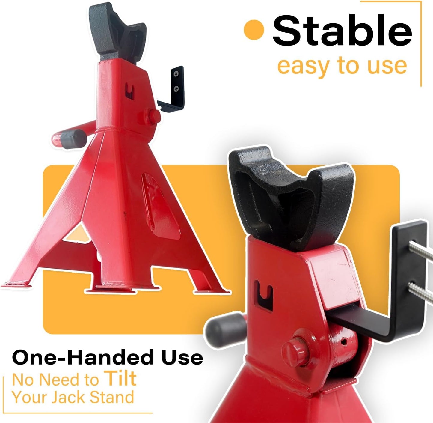 4 Packs Jack Stands Wall Mount Organizer, Heavy Duty Stainless Steel Holder Hook Fits 2 & 3 & 4 Ton Jack Stands